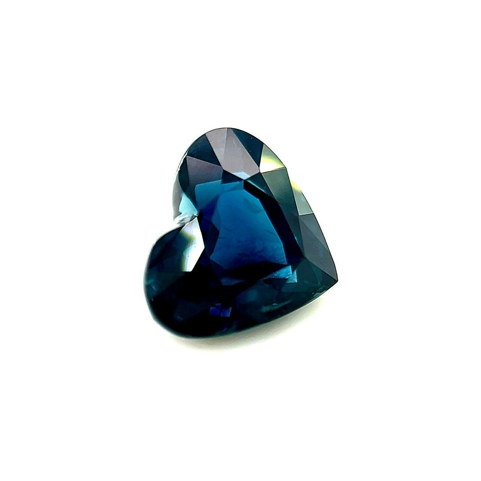 FINE 3.08ct Deep Blue NATURAL Sapphire Heart Cut Loose Rare Gemstone 9.2x8mm — view 2