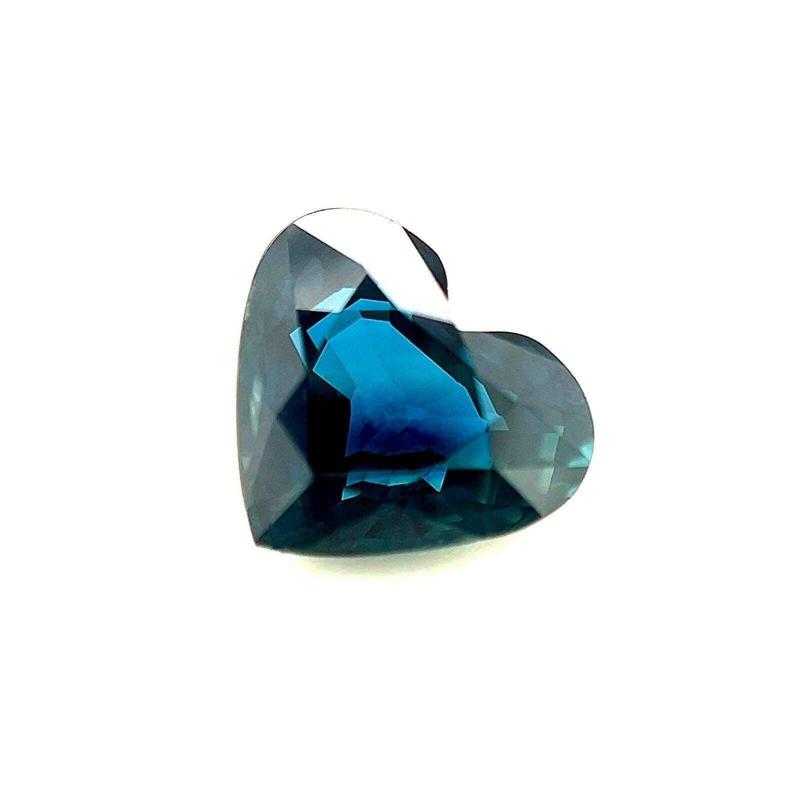 FINE 3.08ct Deep Blue NATURAL Sapphire Heart Cut Loose Rare Gemstone 9.2x8mm — view 3