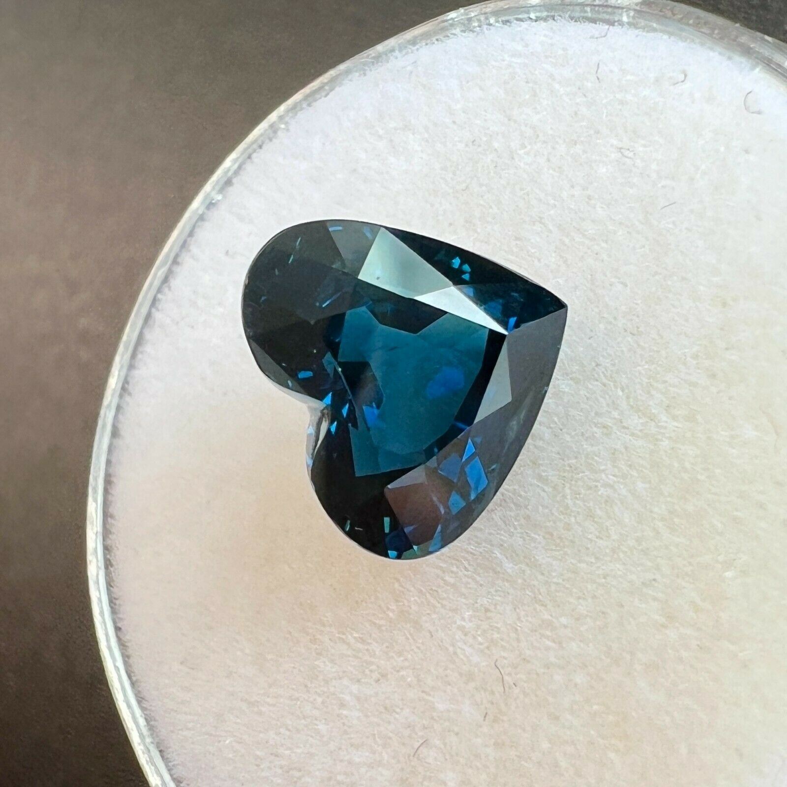 FINE 3.08ct Deep Blue NATURAL Sapphire Heart Cut Loose Rare Gemstone 9.2x8mm — view 5