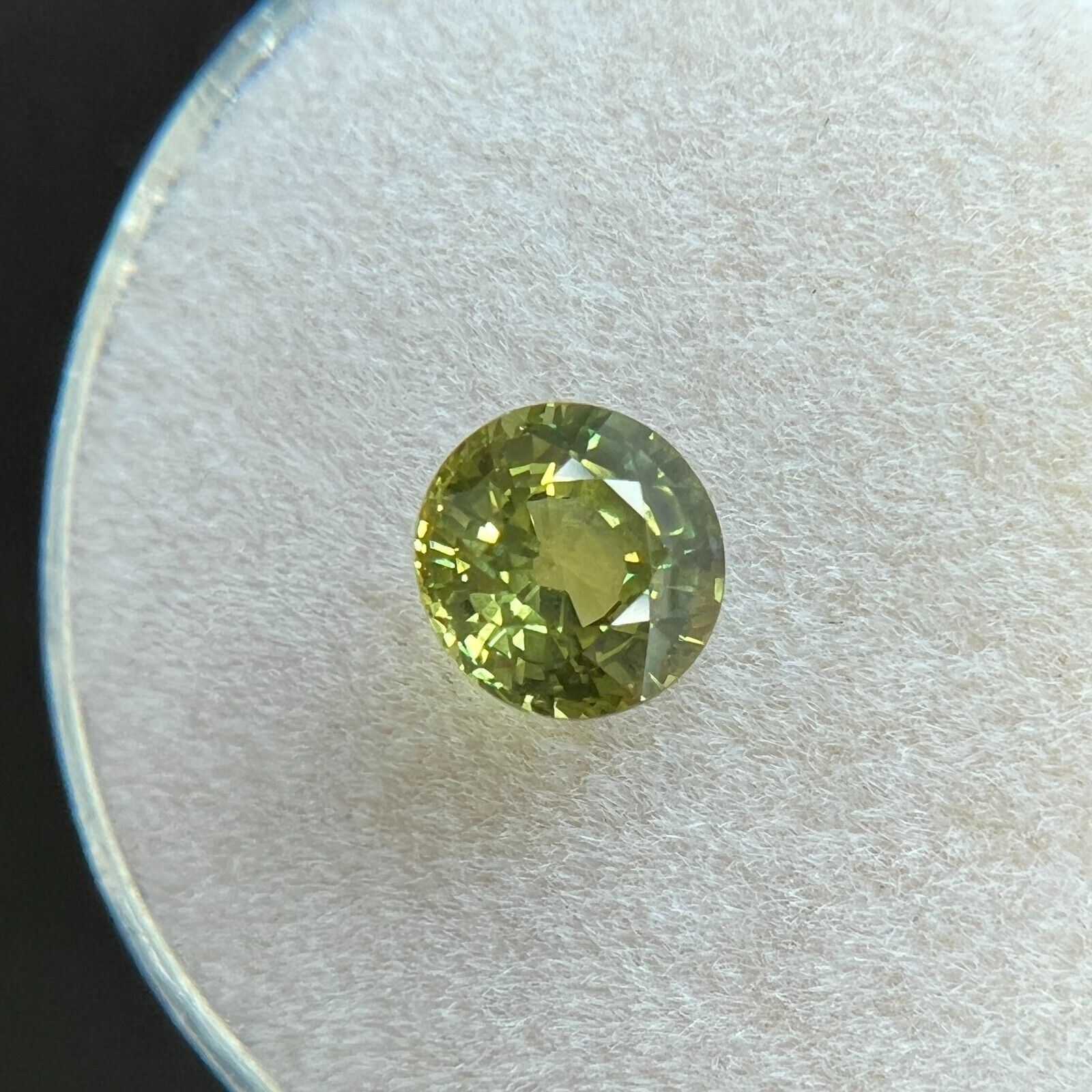 GIA CERTIFIED Green Yellow Sapphire 1.20ct UNTREATED Round Cut Unheated Rare — view 3