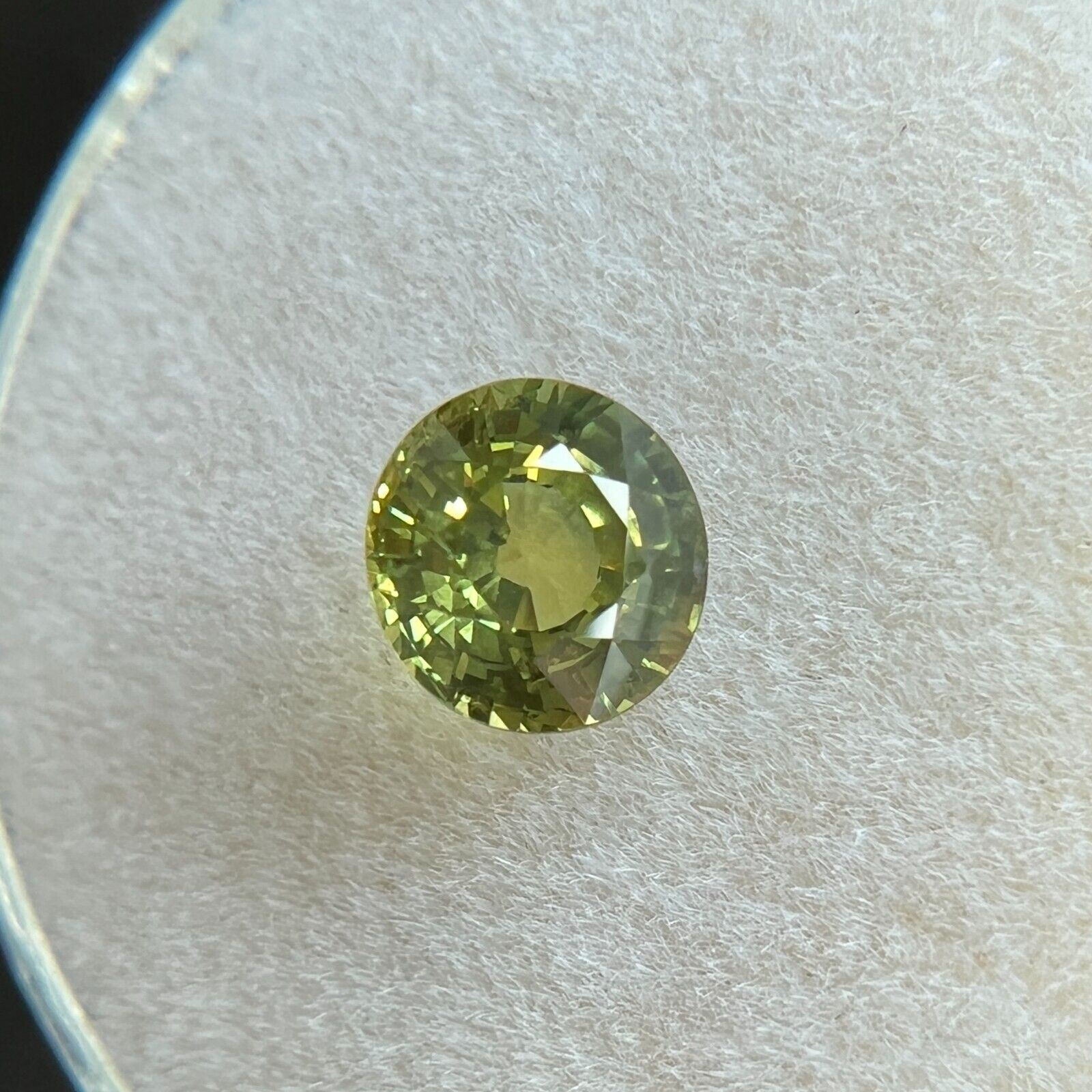 GIA CERTIFIED Green Yellow Sapphire 1.20ct UNTREATED Round Cut Unheated Rare — view 4