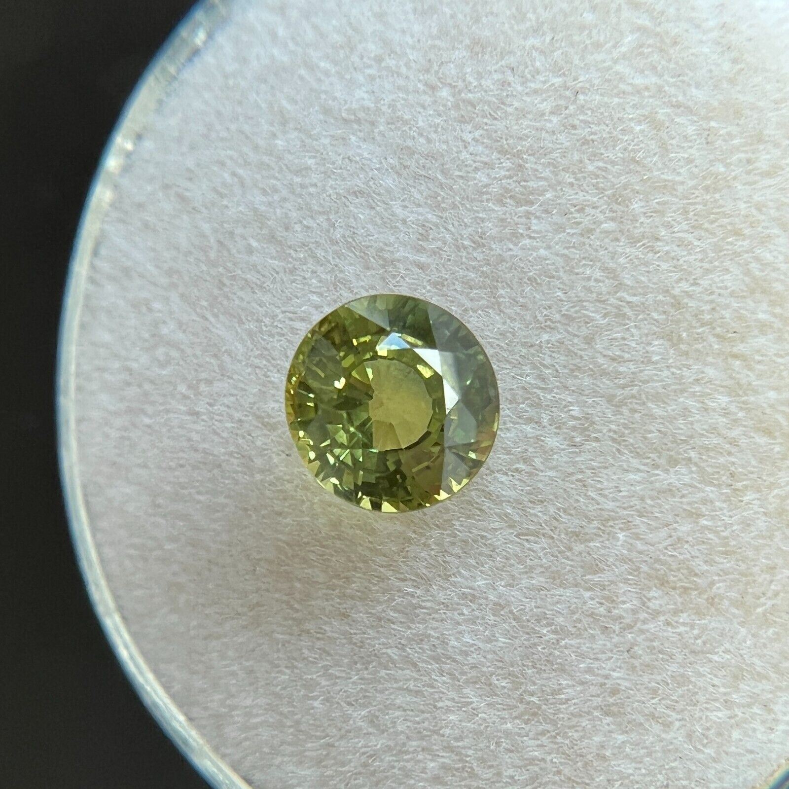 GIA CERTIFIED Green Yellow Sapphire 1.20ct UNTREATED Round Cut Unheated Rare — view 5