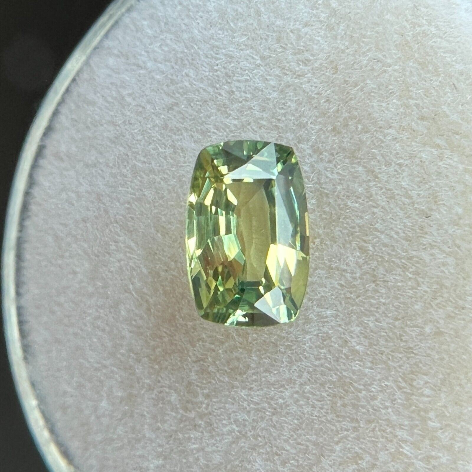 1.20ct GIA CERTIFIED Australia Sapphire No Heat Green Yellow Antique Cushion Cut — view 4