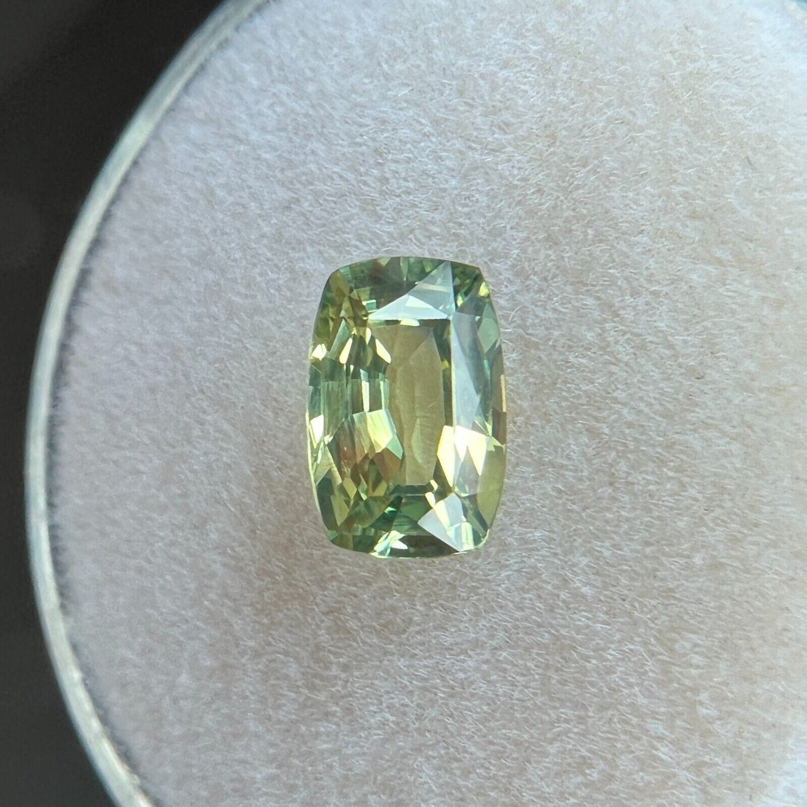 1.20ct GIA CERTIFIED Australia Sapphire No Heat Green Yellow Antique Cushion Cut — view 5