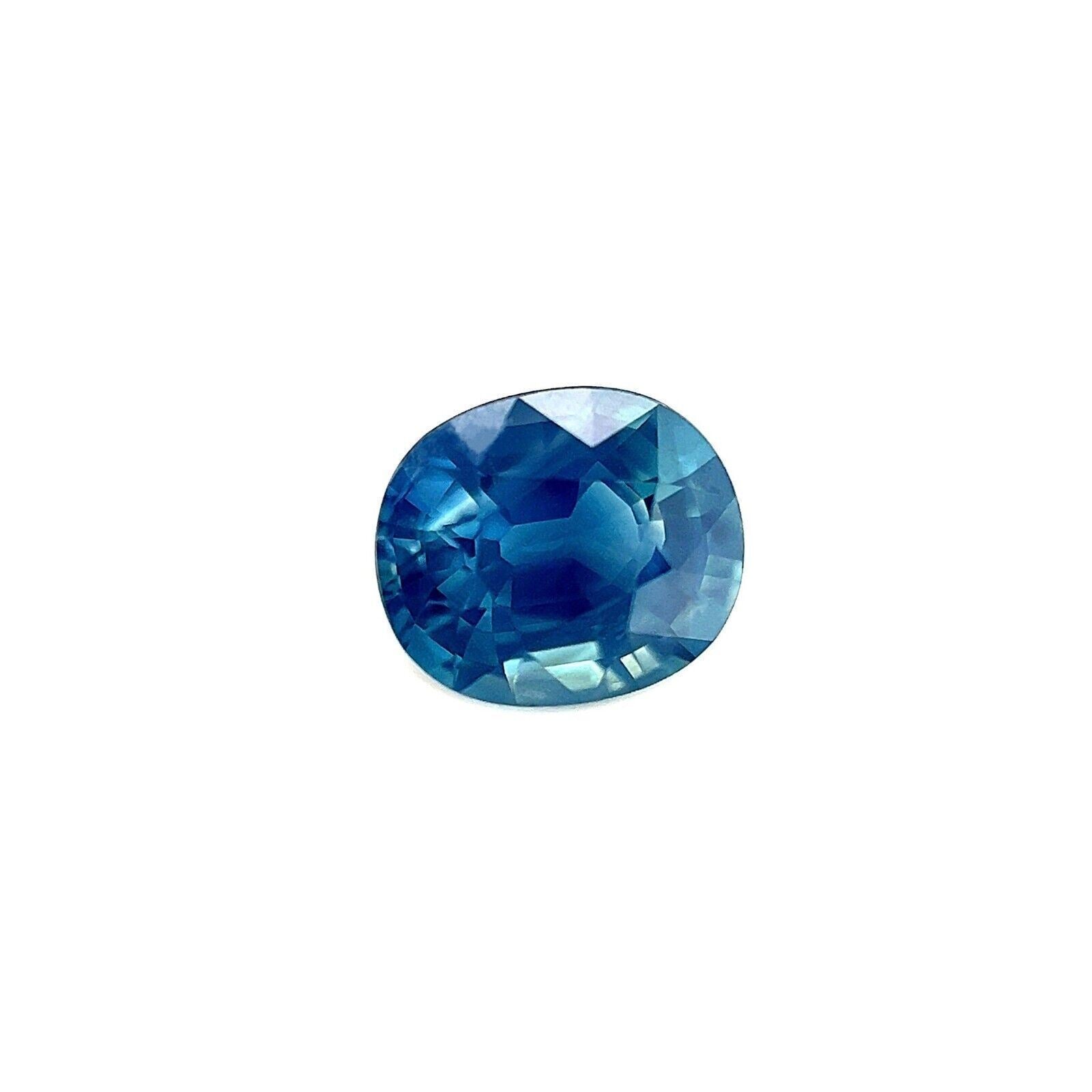 1.02ct Fine Green Blue Sapphire GRA CERTIFIED Oval Cut RARE Loose Gem 6.3x5.3mm — view 2