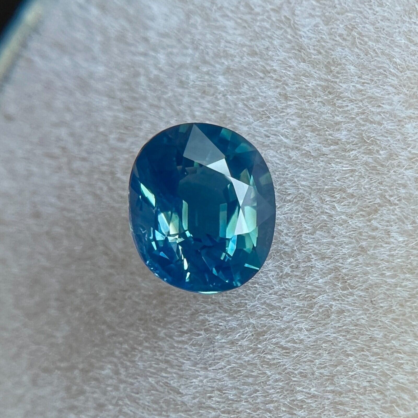 1.02ct Fine Green Blue Sapphire GRA CERTIFIED Oval Cut RARE Loose Gem 6.3x5.3mm — view 4
