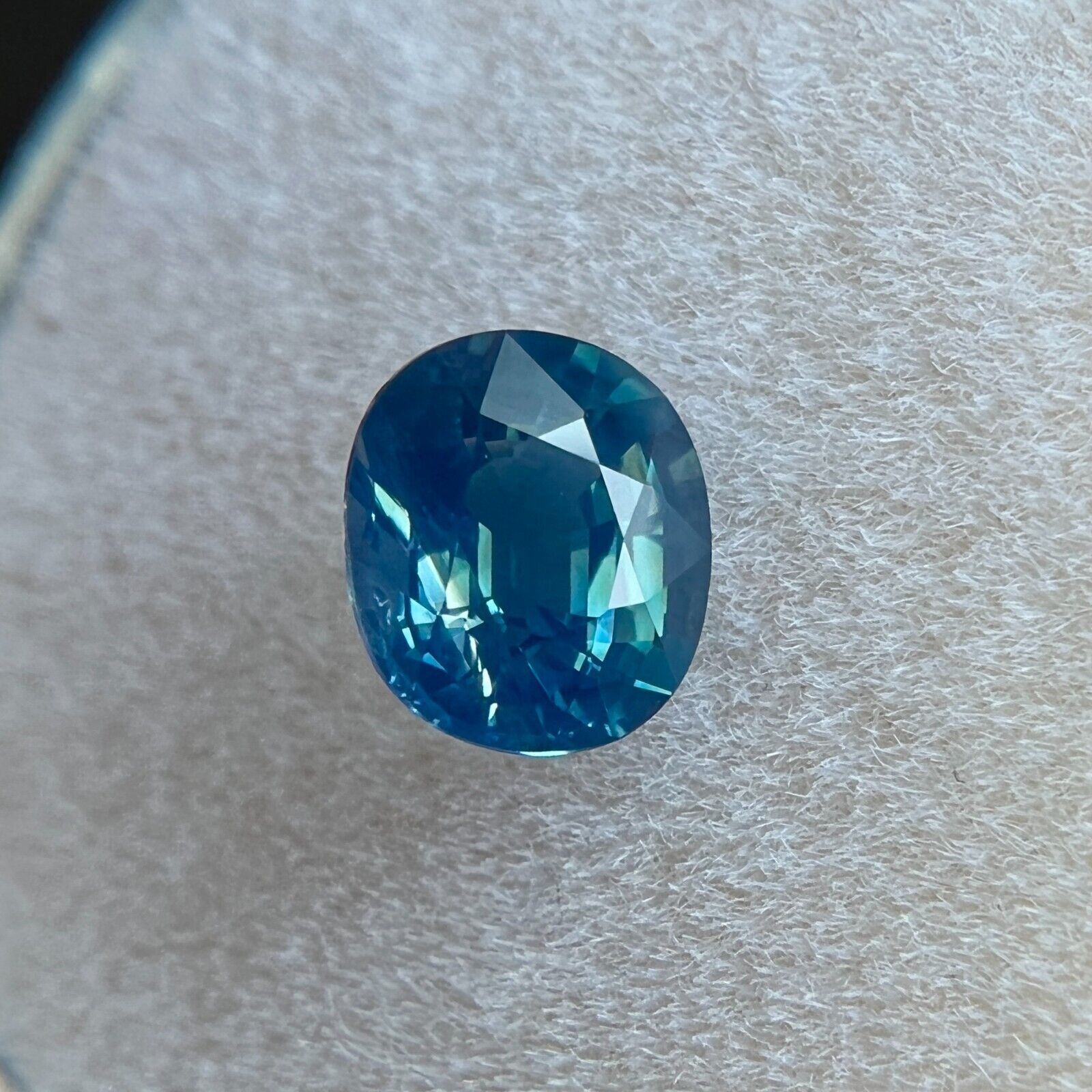 1.02ct Fine Green Blue Sapphire GRA CERTIFIED Oval Cut RARE Loose Gem 6.3x5.3mm — view 5