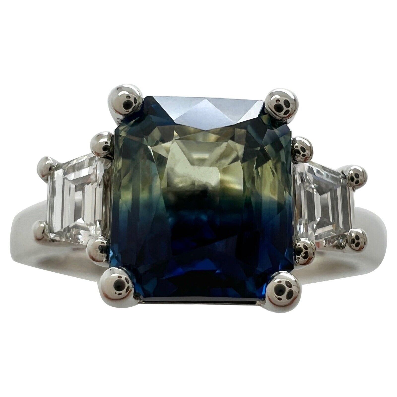 GIA Certified Untreated Bi Colour Australian Sapphire 18k White Gold Ring ITSIT — view 1