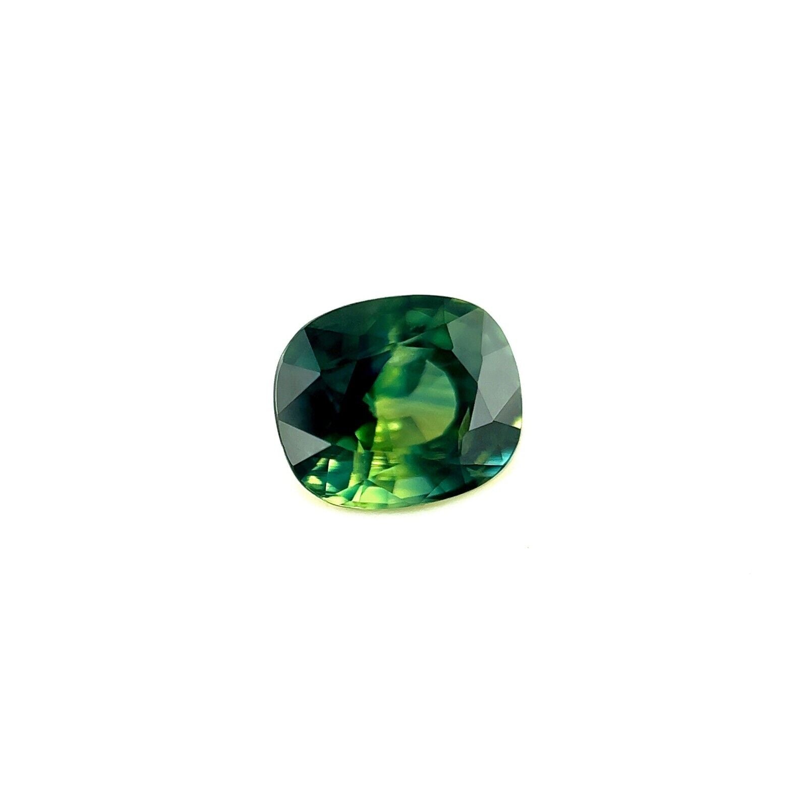 1.36ct Bi Colour Sapphire UNIQUE Australian Blue Green Cushion Cut 6.6x5.6mm VS — view 2