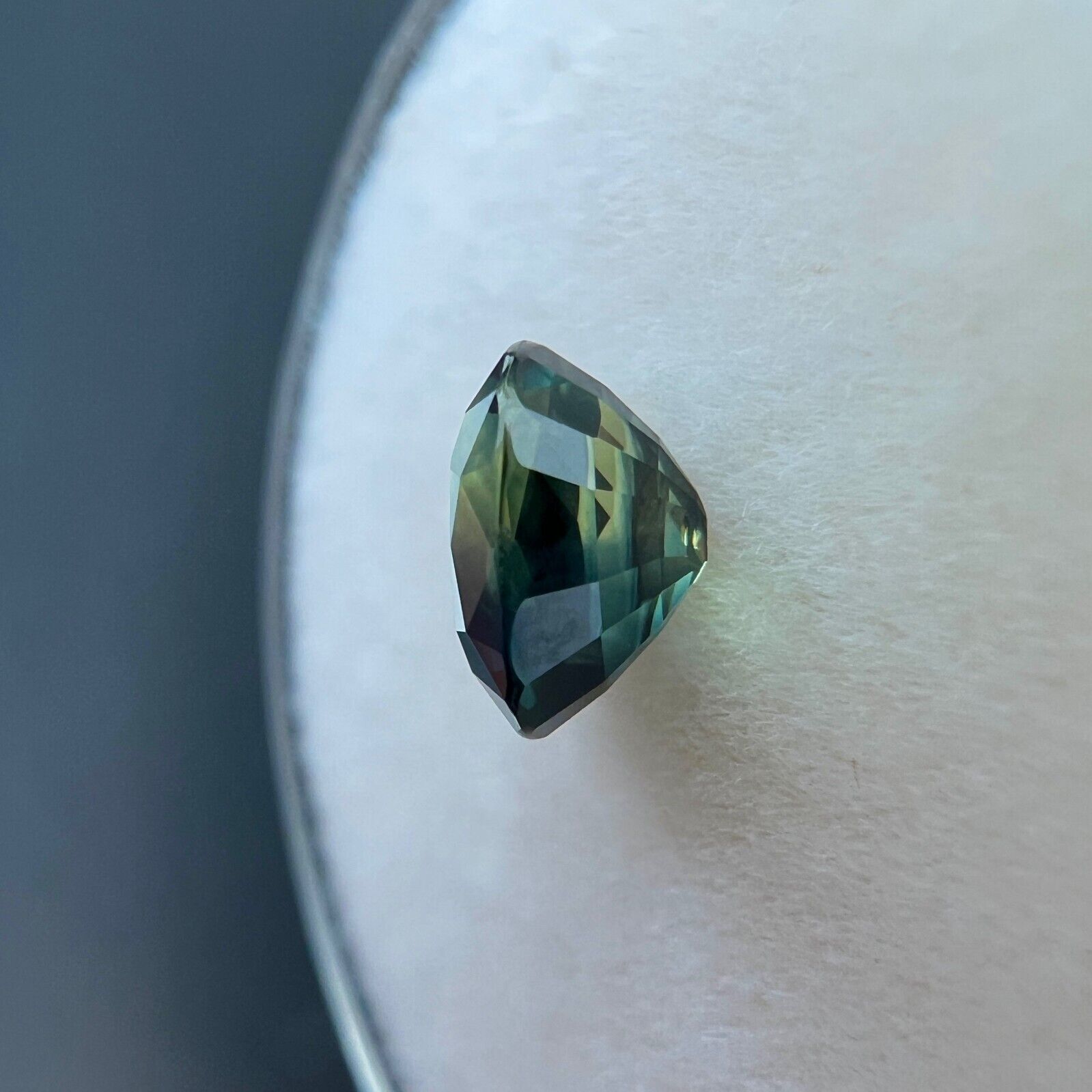 1.36ct Bi Colour Sapphire UNIQUE Australian Blue Green Cushion Cut 6.6x5.6mm VS — view 5