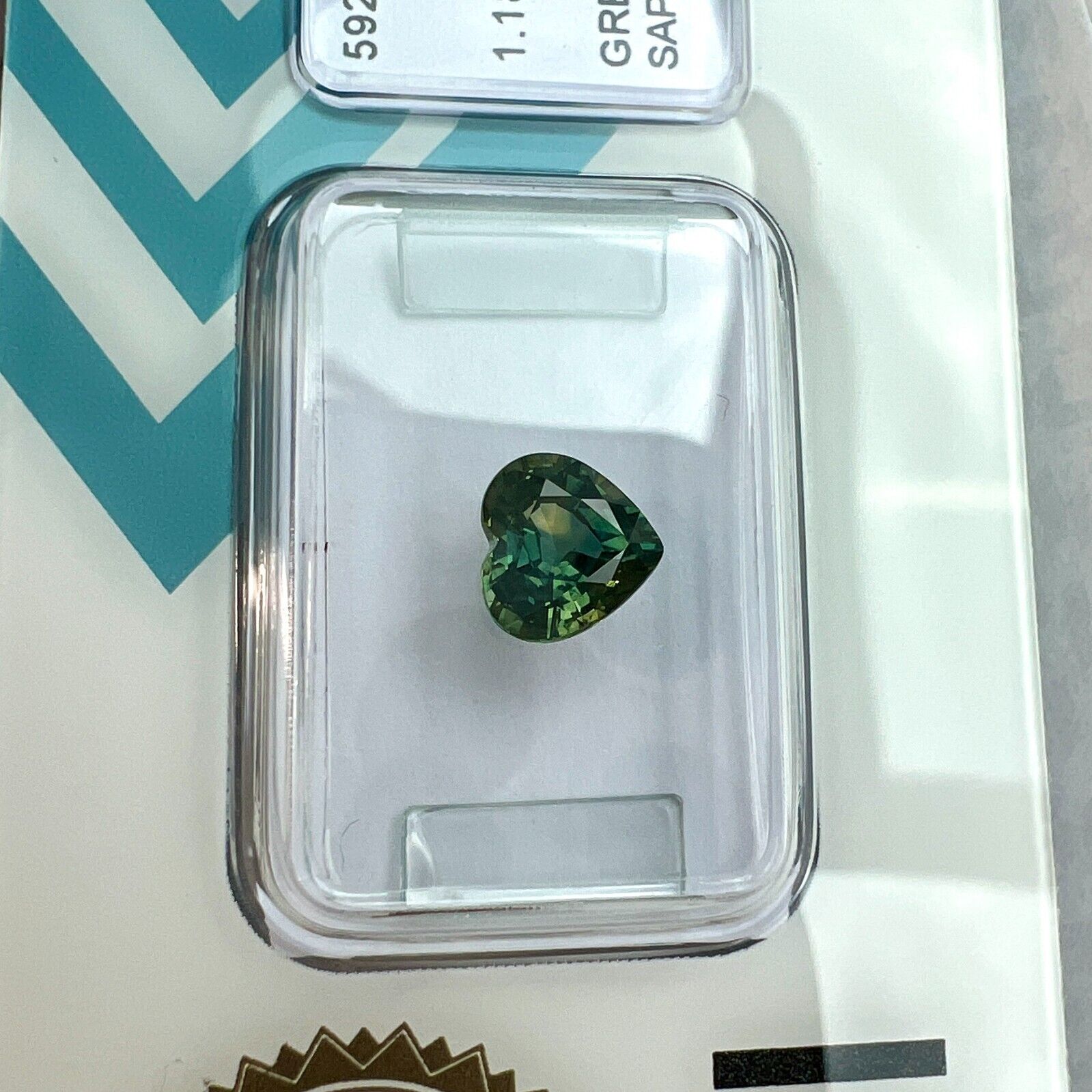 1.18ct NATURAL Bi Colour Sapphire Yellow Blue Green NO HEAT Heart IGI CERTIFIED — view 3