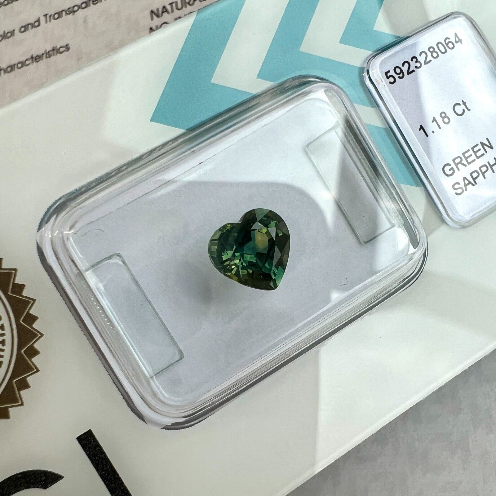 1.18ct NATURAL Bi Colour Sapphire Yellow Blue Green NO HEAT Heart IGI CERTIFIED — view 4