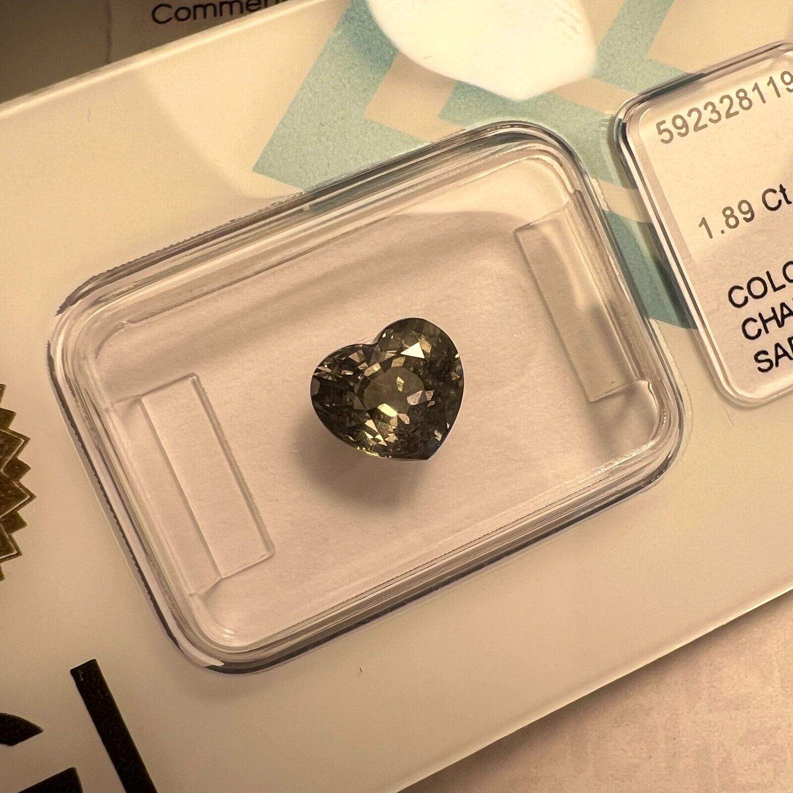 NATURAL 1.89ct COLOUR CHANGE Blue Green Sapphire NO HEAT Heart Cut IGI CERTIFIED — view 4