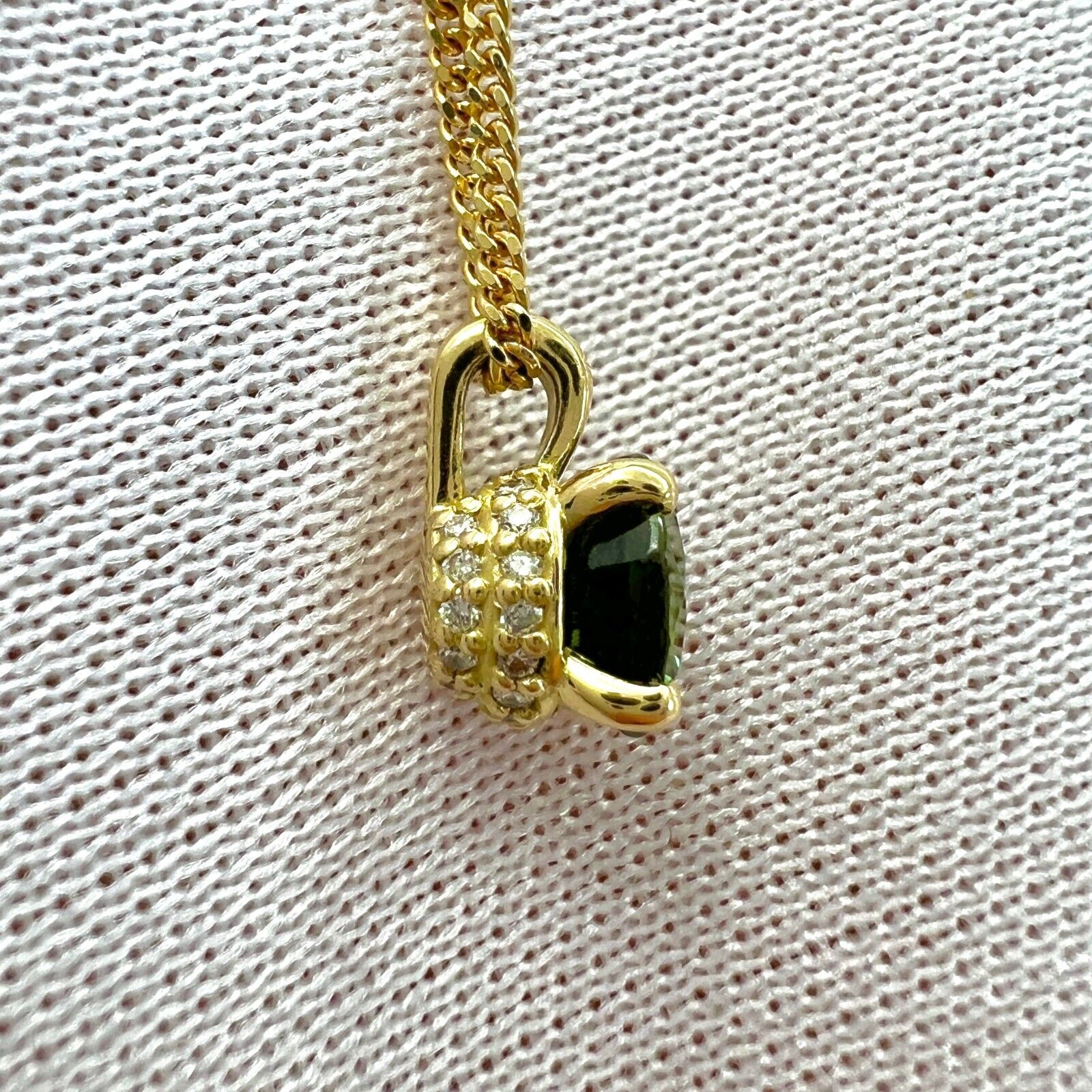 Unique 1ct Natural Parti Color Sapphire & Diamond 18k Gold Hidden Halo Pendant — view 4