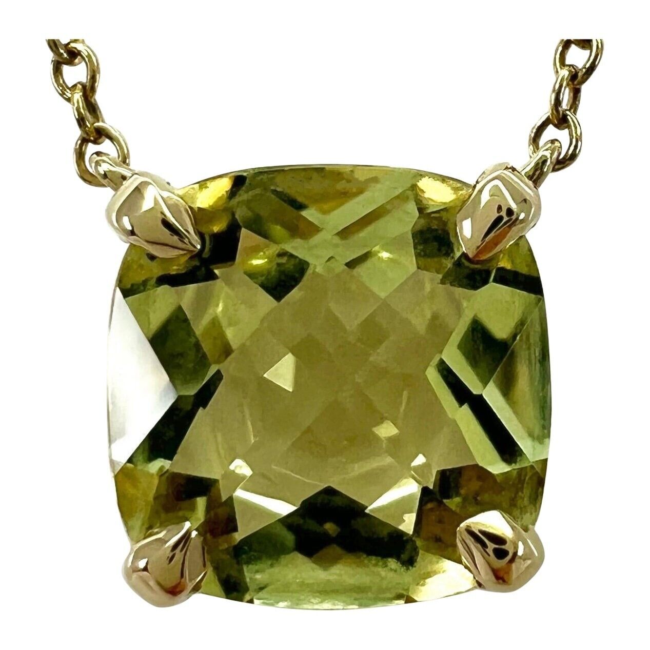 Tiffany & Co. Sparkler Yellow Citrine Lemon Quartz 18k Gold Pendant Necklace — view 1