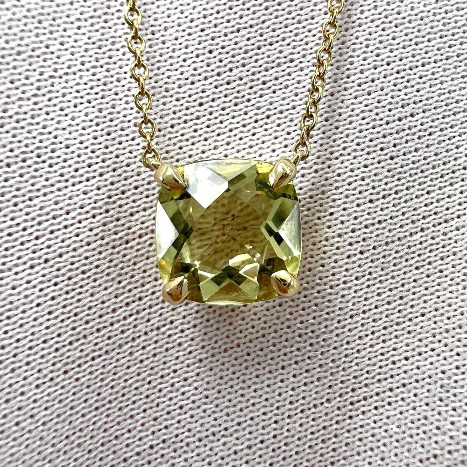 Tiffany & Co. Sparkler Yellow Citrine Lemon Quartz 18k Gold Pendant Necklace — view 3