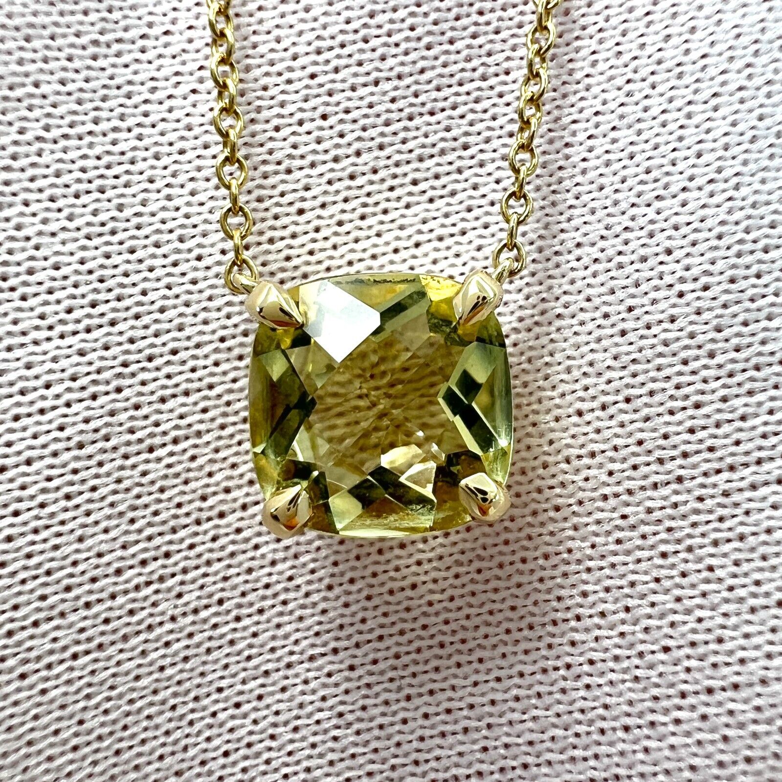 Tiffany & Co. Sparkler Yellow Citrine Lemon Quartz 18k Gold Pendant Necklace — view 4