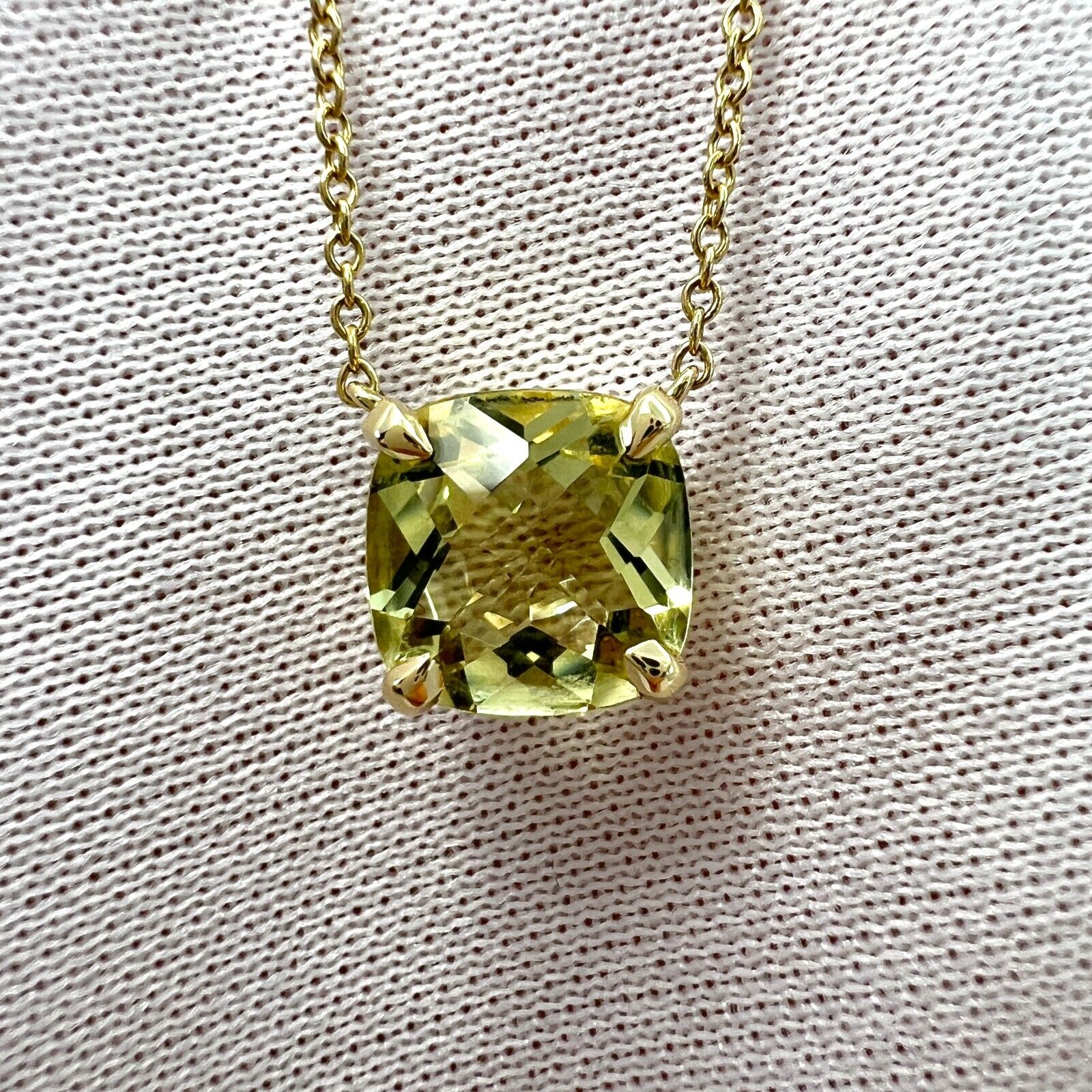 Tiffany & Co. Sparkler Yellow Citrine Lemon Quartz 18k Gold Pendant Necklace — view 5