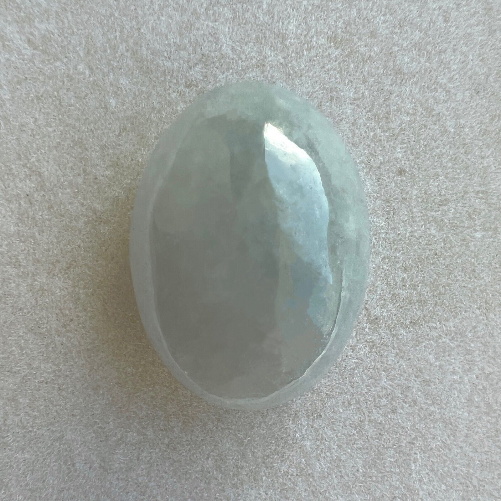 27.15ct IGI CERTIFIED Grey White 'Ice' Jadeite Jade ‘A’ Grade Cabochon UNTREATED — view 5