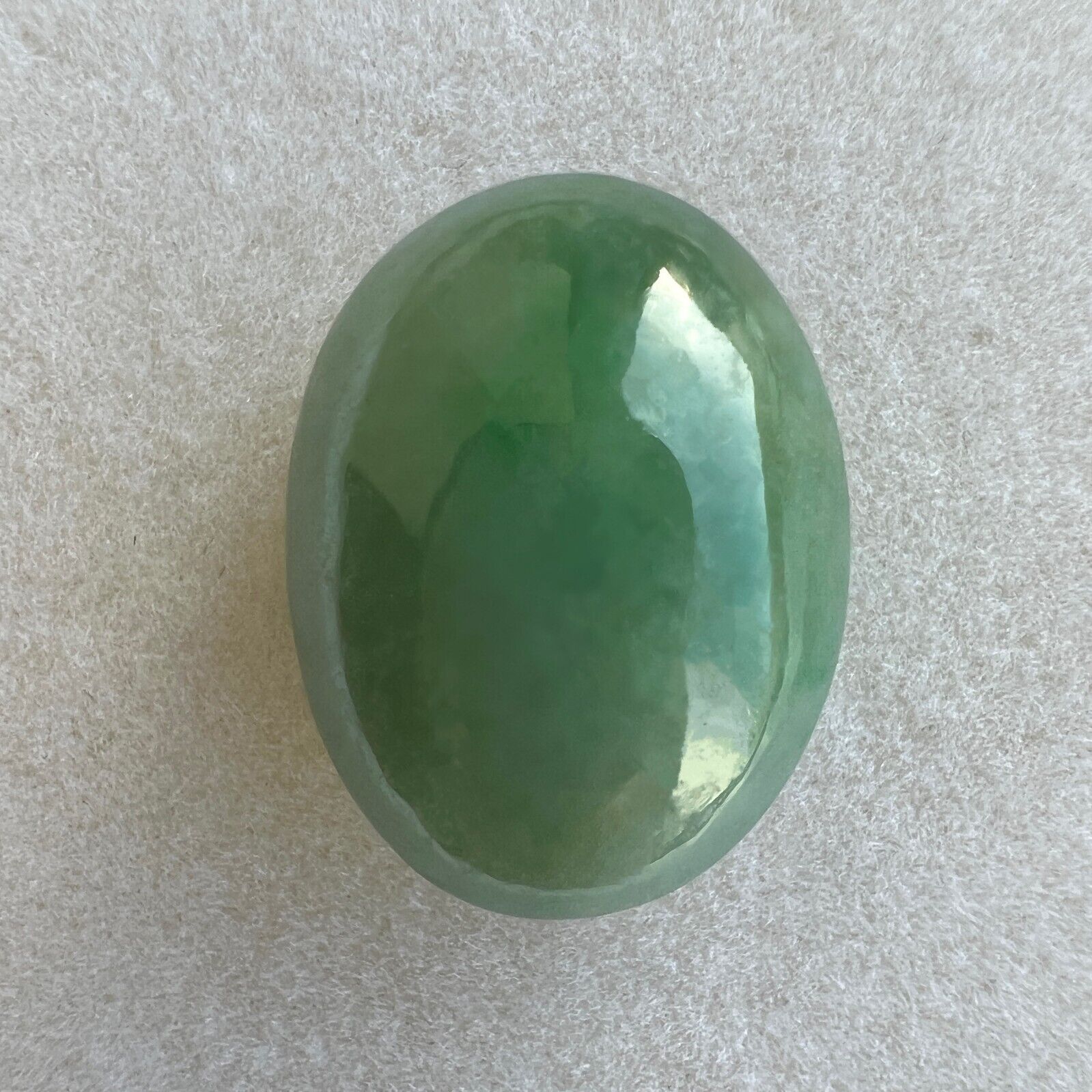 HUGE 17.57ct GIA CERTIFIED Green Jadeite Jade ‘A’ Grade Oval Cabochon RARE Gem — view 3