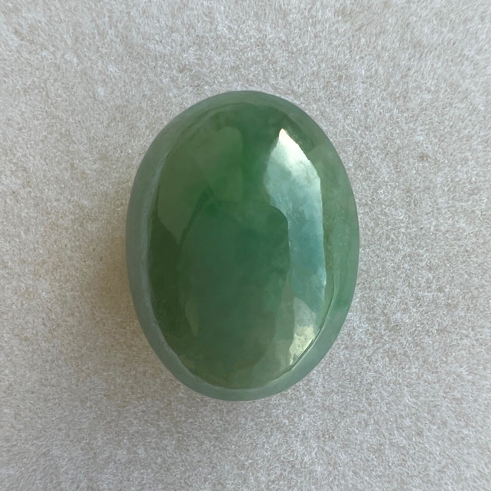 HUGE 17.57ct GIA CERTIFIED Green Jadeite Jade ‘A’ Grade Oval Cabochon RARE Gem — view 4