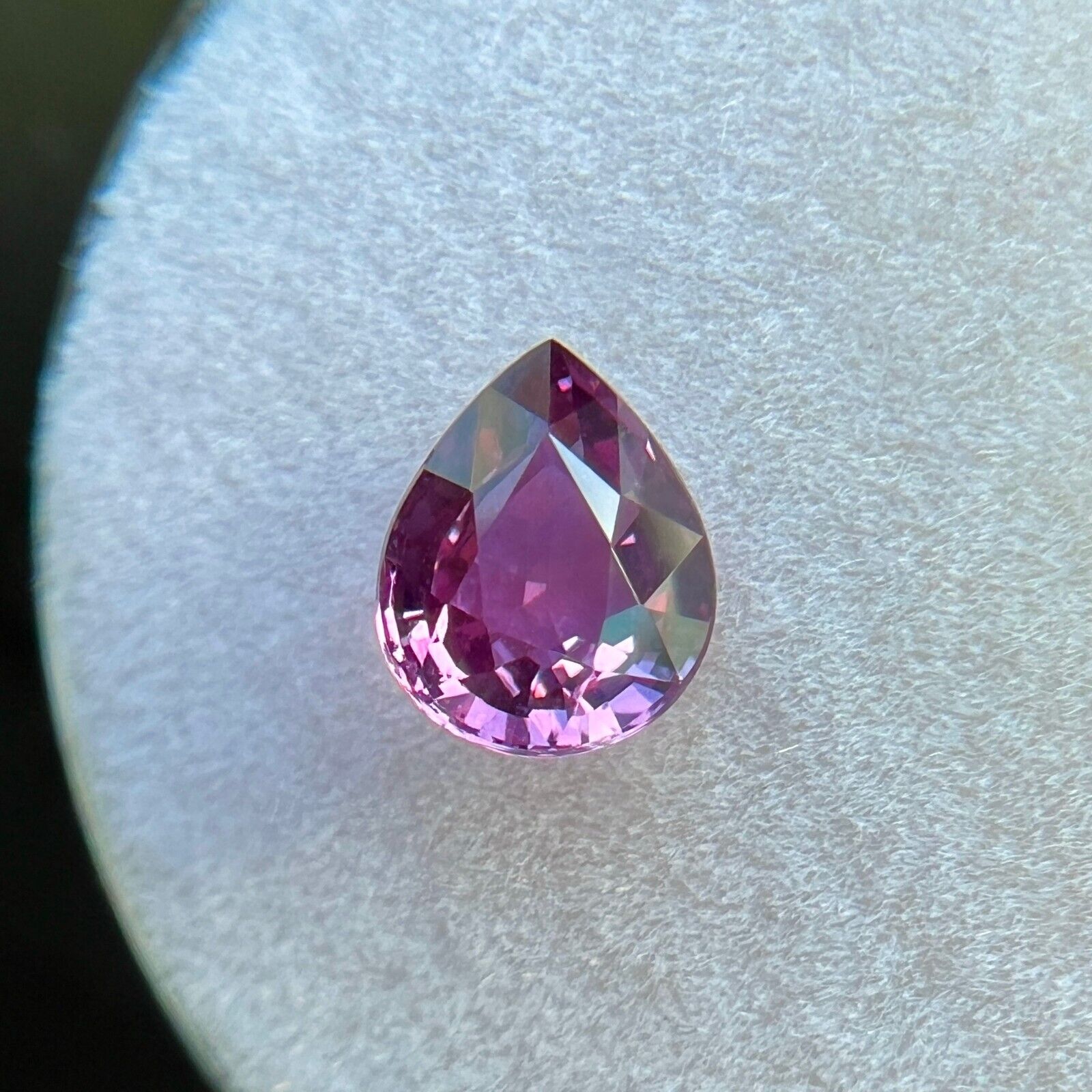 NATURAL Vivid Purple Sapphire 1.19ct GRA Certified UNTREATED Pear Gem 6.8x5.5mm — view 4