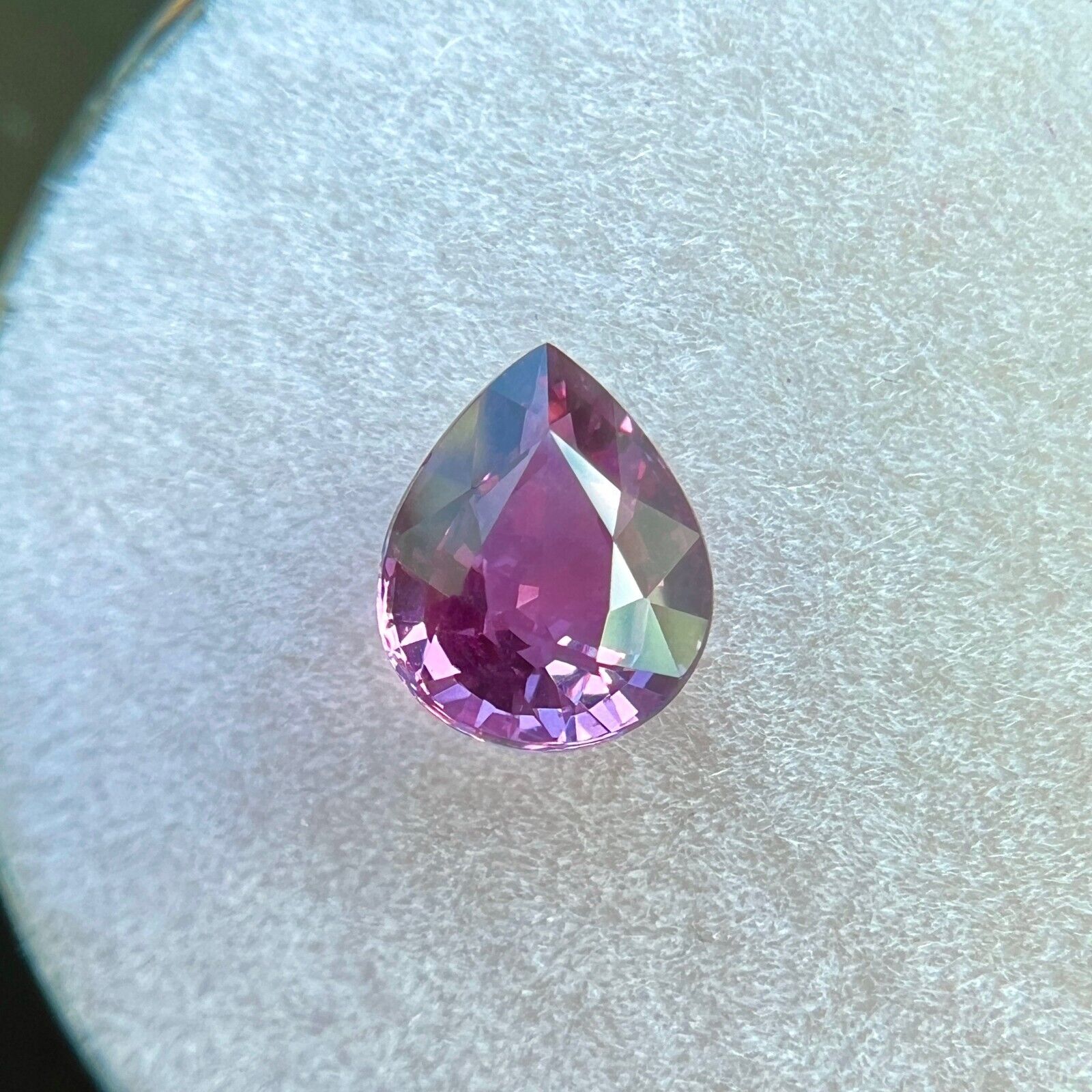 NATURAL Vivid Purple Sapphire 1.19ct GRA Certified UNTREATED Pear Gem 6.8x5.5mm — view 5