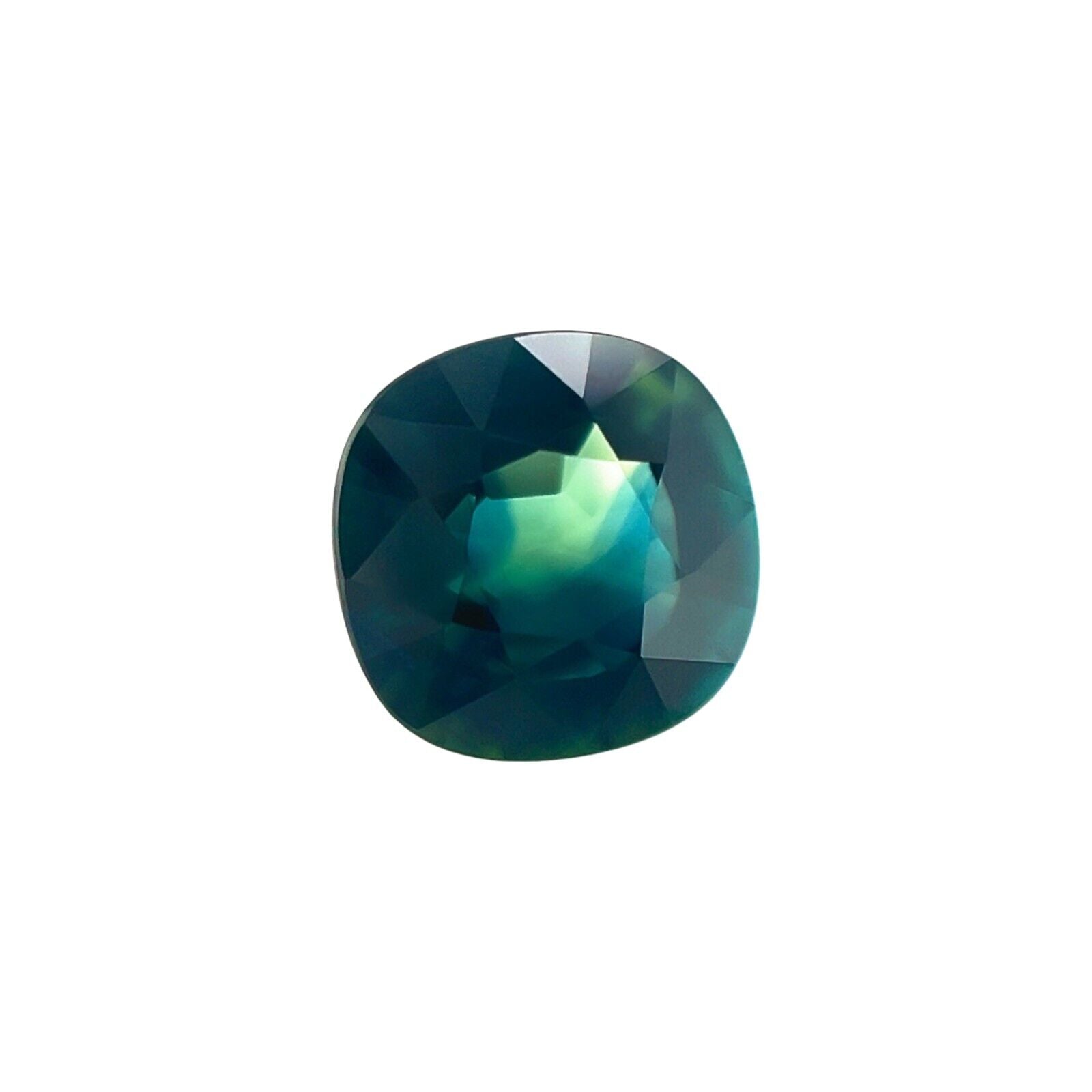 NATURAL 1.60ct Bi Colour Sapphire UNIQUE Blue Green Cushion Cut Loose Gem IF — view 2