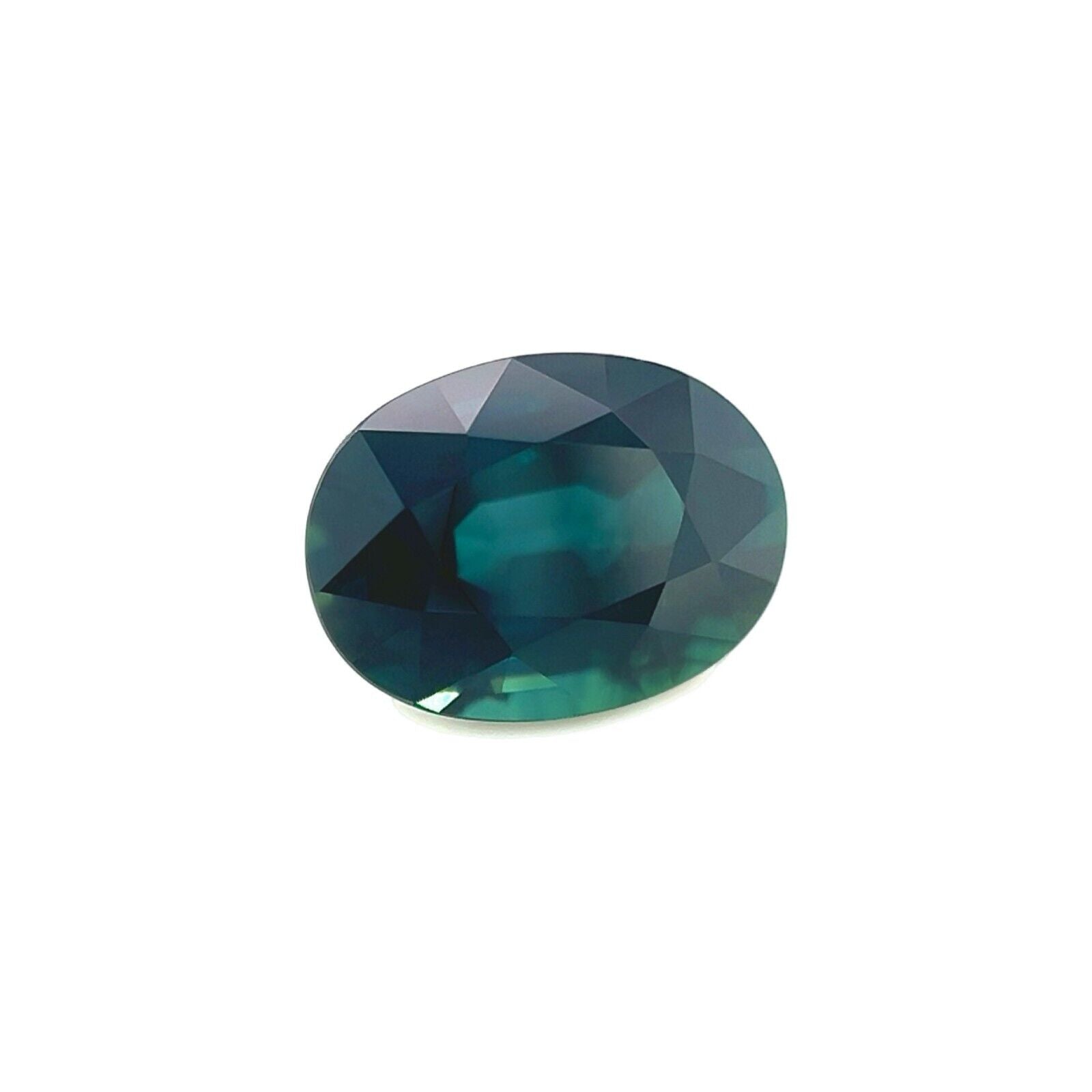 Fine 2.14ct NATURAL Deep Green Blue Sapphire Oval Cut Loose Gemstone 8.5x6.2mm — view 2