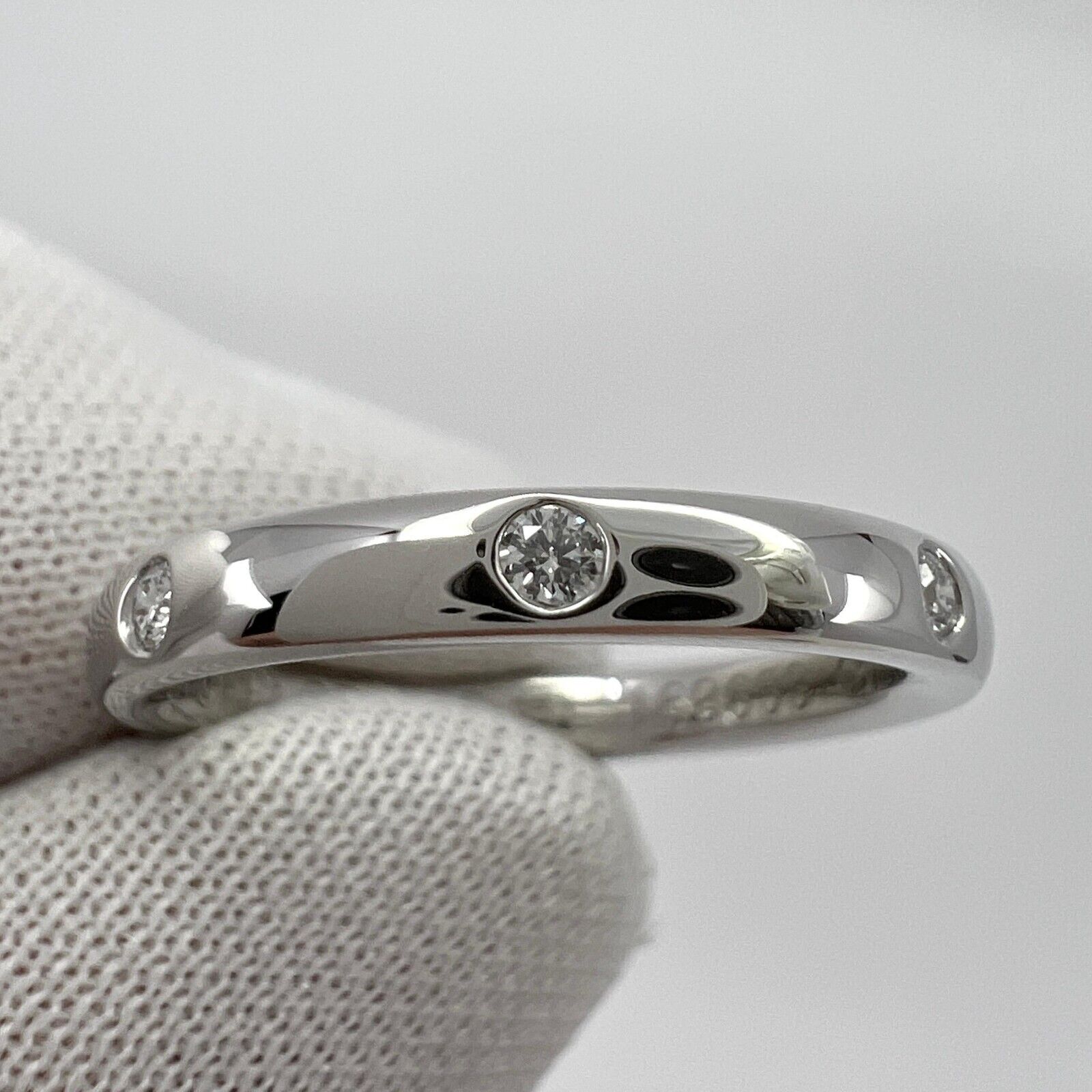 Vintage Van Cleef & Arpels Natural Diamond Platinum Band Etoile Ring 5.25 EU50 — view 3