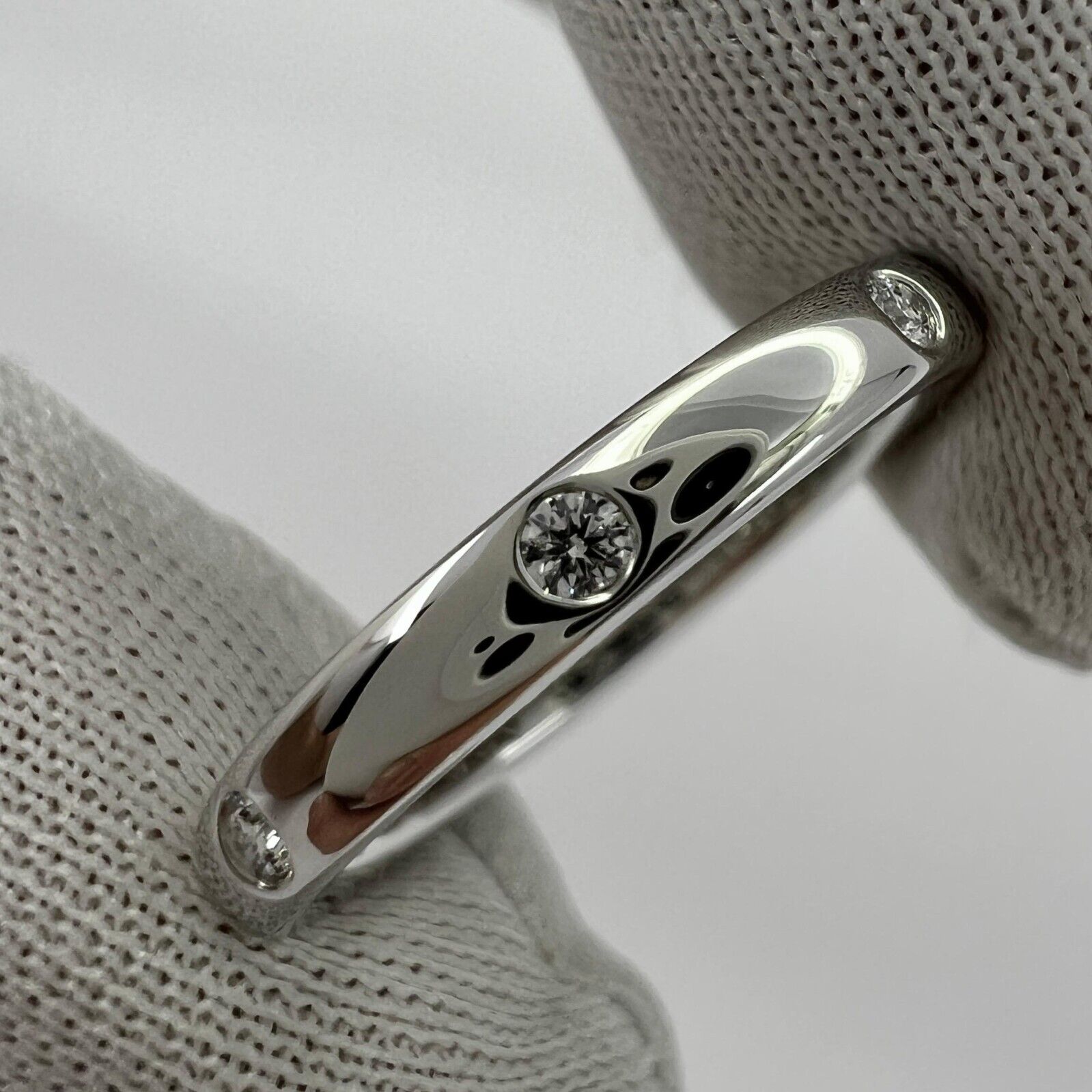 Vintage Van Cleef & Arpels Natural Diamond Platinum Band Etoile Ring 5.25 EU50 — view 4