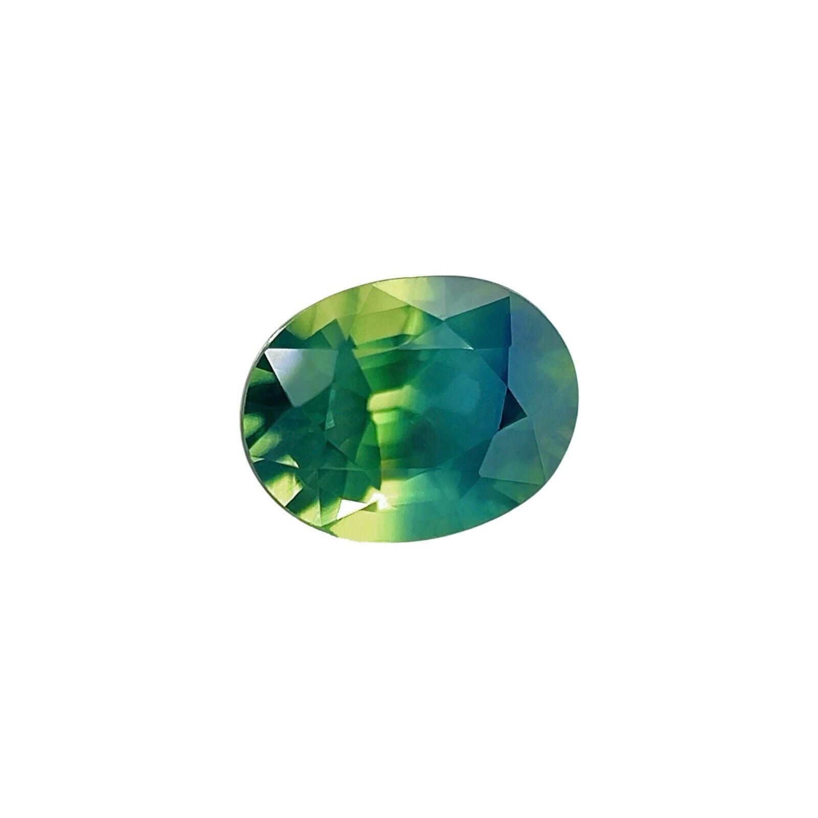 UNIQUE Australia Bi Colour Sapphire 0.98ct Green Blue Oval Cut Gem 6.4x4.8mm VS — view 2
