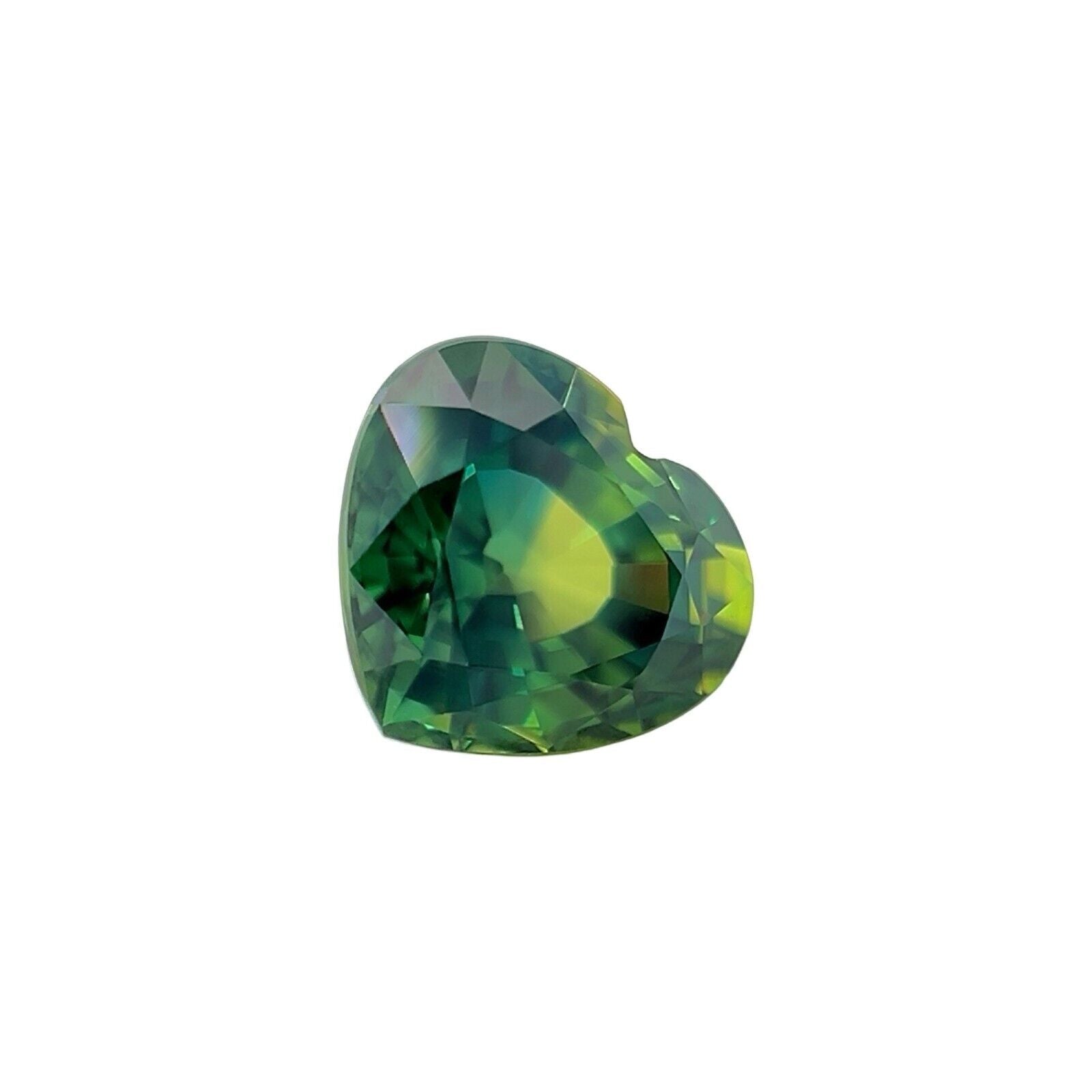 Unique NATURAL 1.61ct Blue Green Bi Colour Sapphire Heart Cut RARE 7x6.3mm VVS — view 2