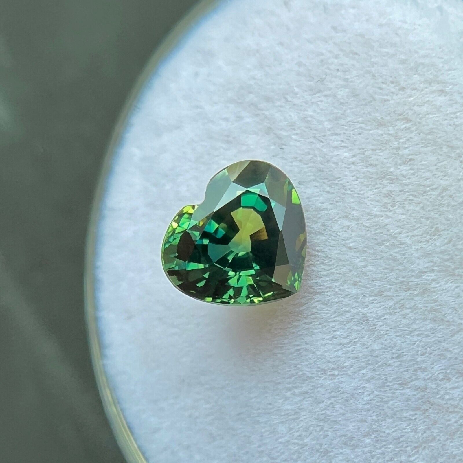 Unique NATURAL 1.61ct Blue Green Bi Colour Sapphire Heart Cut RARE 7x6.3mm VVS — view 3