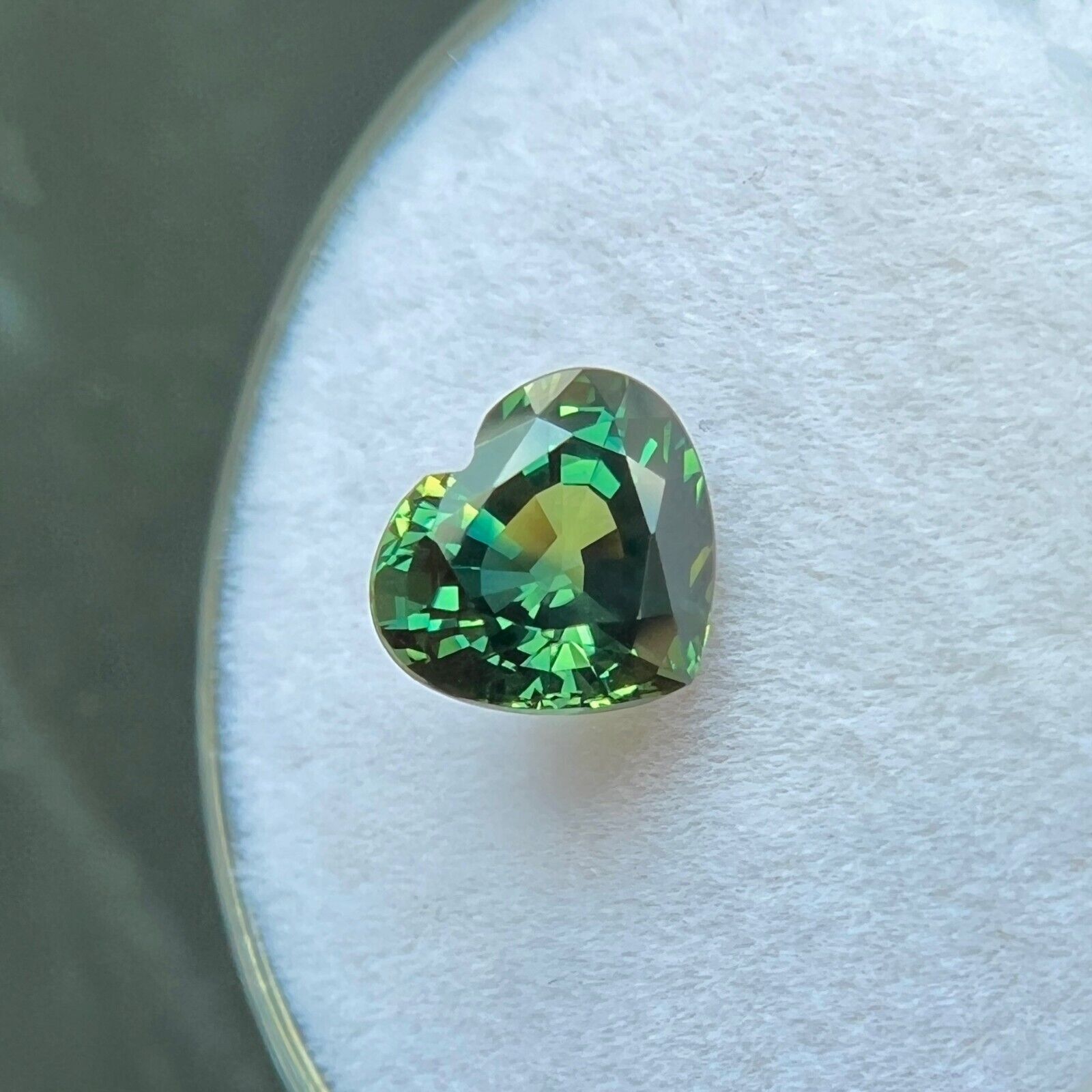 Unique NATURAL 1.61ct Blue Green Bi Colour Sapphire Heart Cut RARE 7x6.3mm VVS — view 5