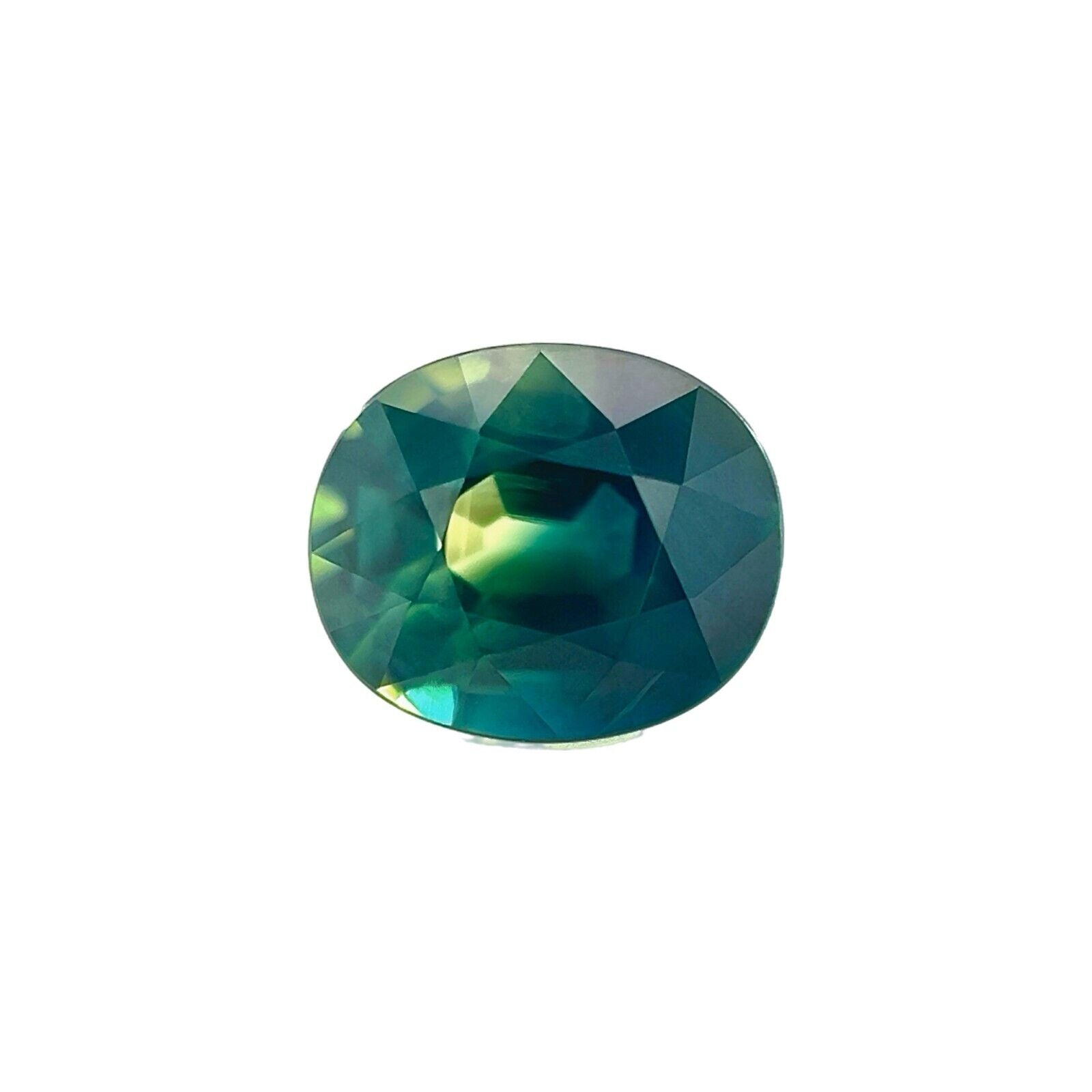 UNIQUE 1.63ct NATURAL Blue Green PARTI Colour Sapphire Oval Cut RARE 7.2x6mm VS
