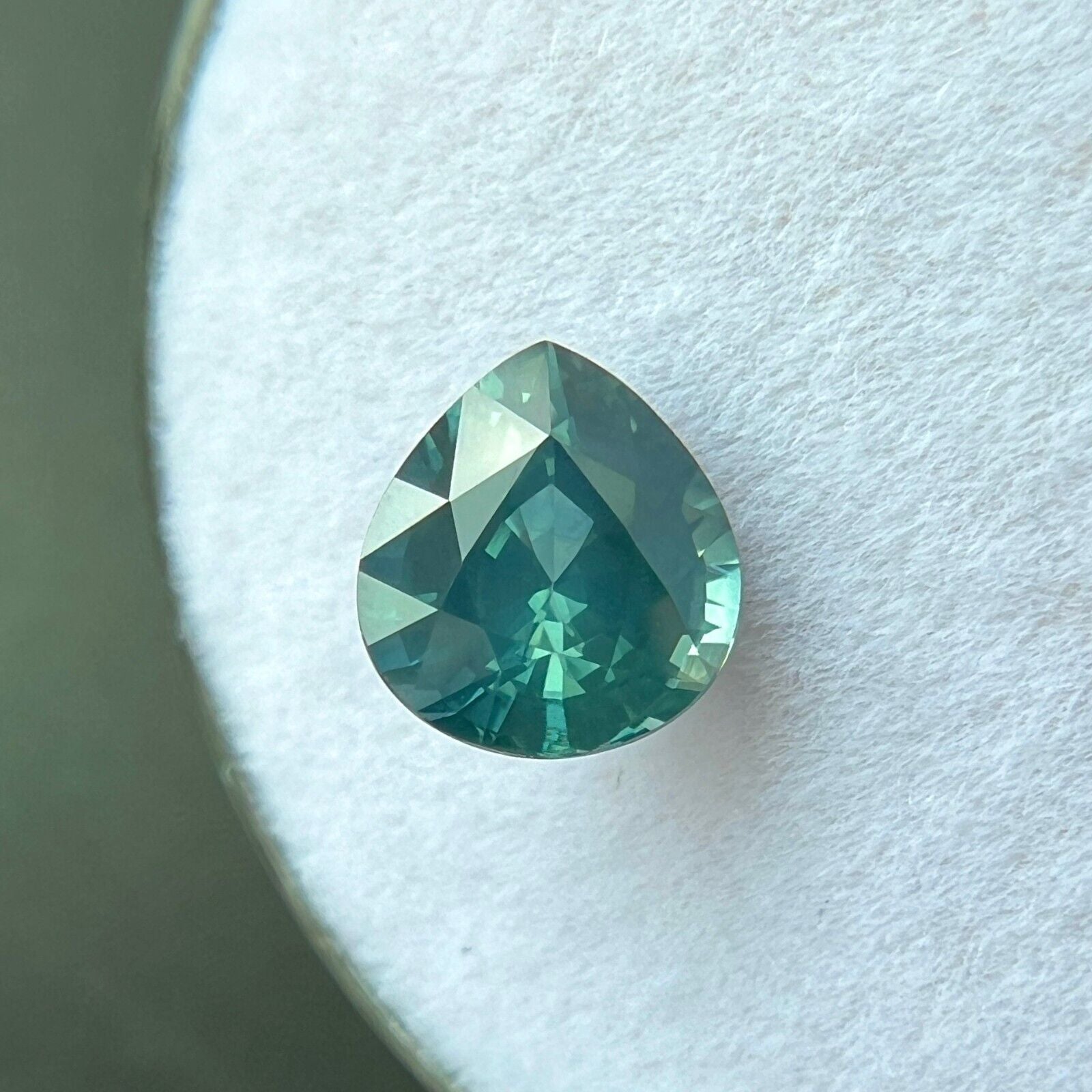 1.42ct UNIQUE Blue Green Teal Sapphire GIA CERTIFIED Pear Teardrop Cut Gemstone — view 5