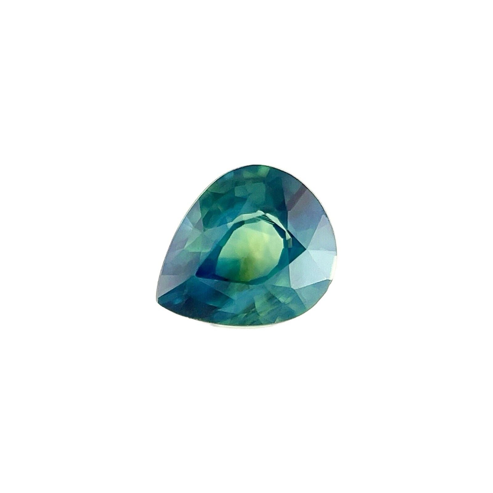 GIA CERTIFIED Green Blue Teal UNTREATED Sapphire 1.02ct 6.8x5.7mm Pear Teardrop — view 2