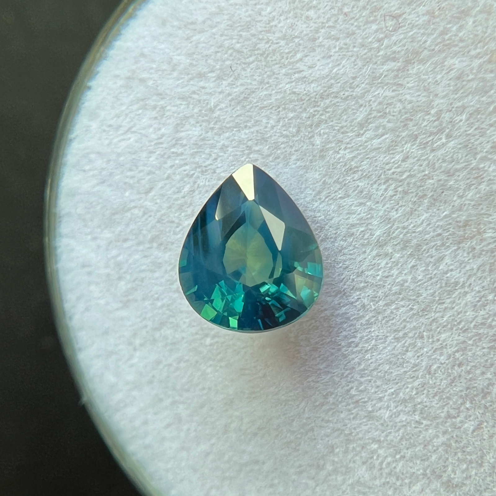 GIA CERTIFIED Green Blue Teal UNTREATED Sapphire 1.02ct 6.8x5.7mm Pear Teardrop — view 4