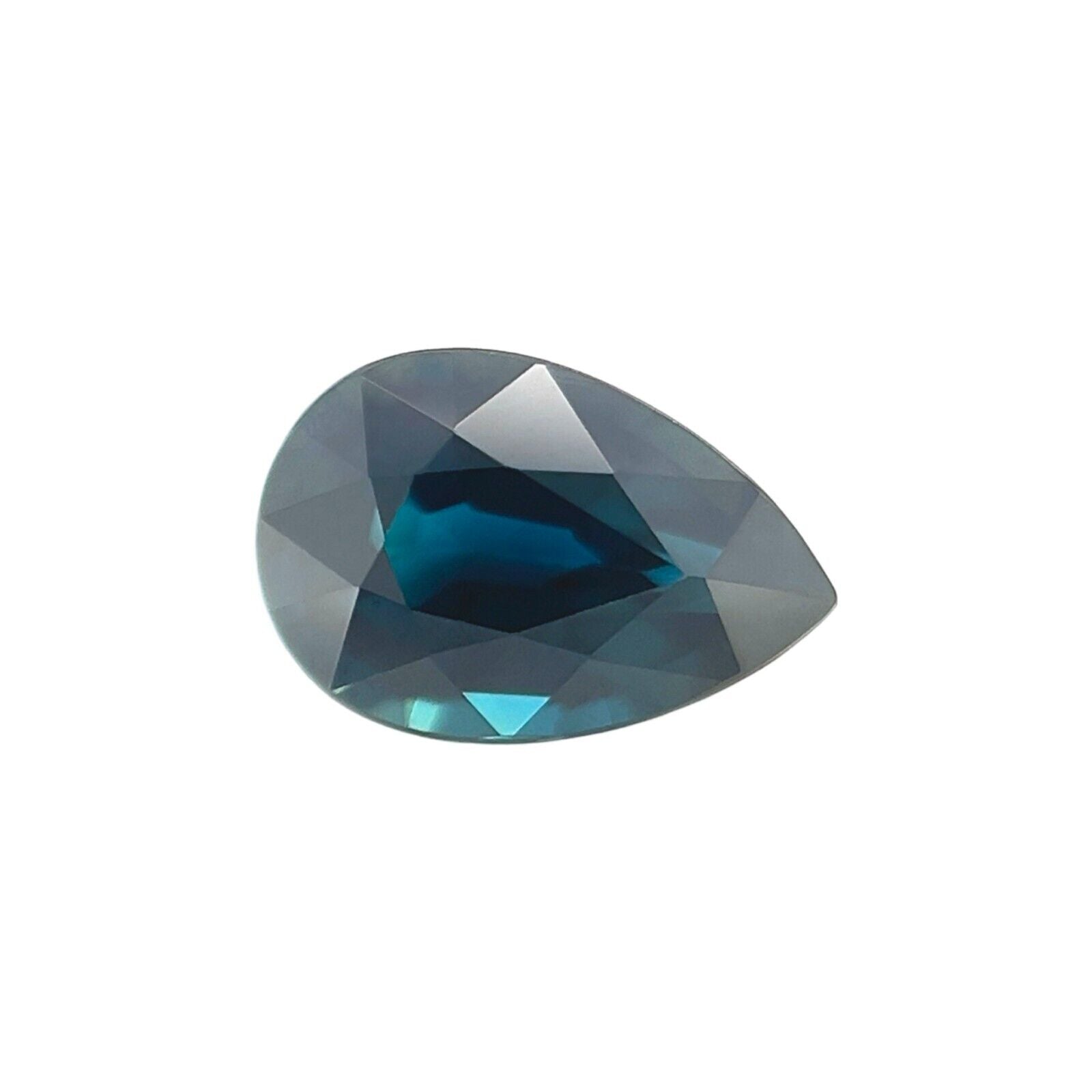 NATURAL 1.10ct Deep Blue UNTREATED Sapphire GIA CERTIFIED Pear Cut 7.5x4.9mm — view 1