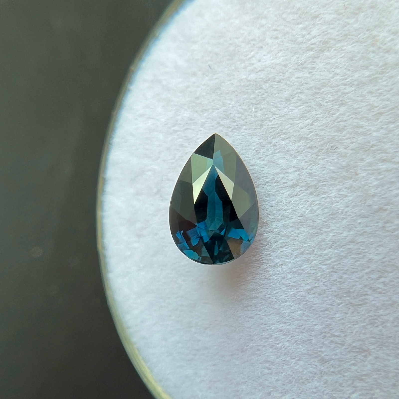 NATURAL 1.10ct Deep Blue UNTREATED Sapphire GIA CERTIFIED Pear Cut 7.5x4.9mm — view 5
