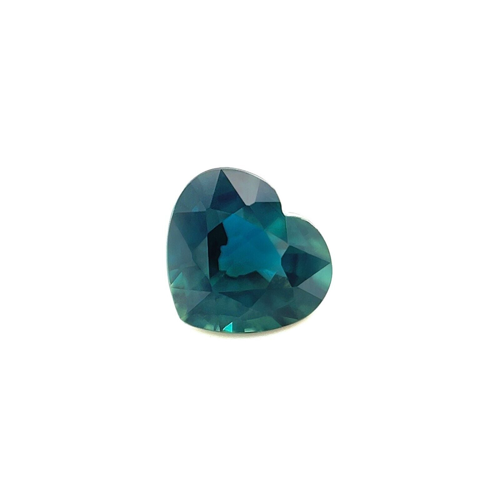 Natural GRA Certified 1.06ct Teal Blue Sapphire UNTREATED Heart Cut 6.3x5.7mm IF
