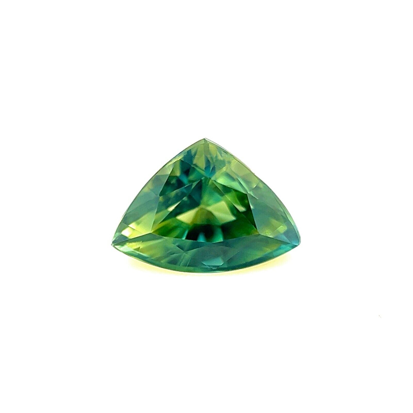 NATURAL 1.59ct Sapphire GRA CERTIFIED Untreated Yellow Green Triangle Trillion — view 1