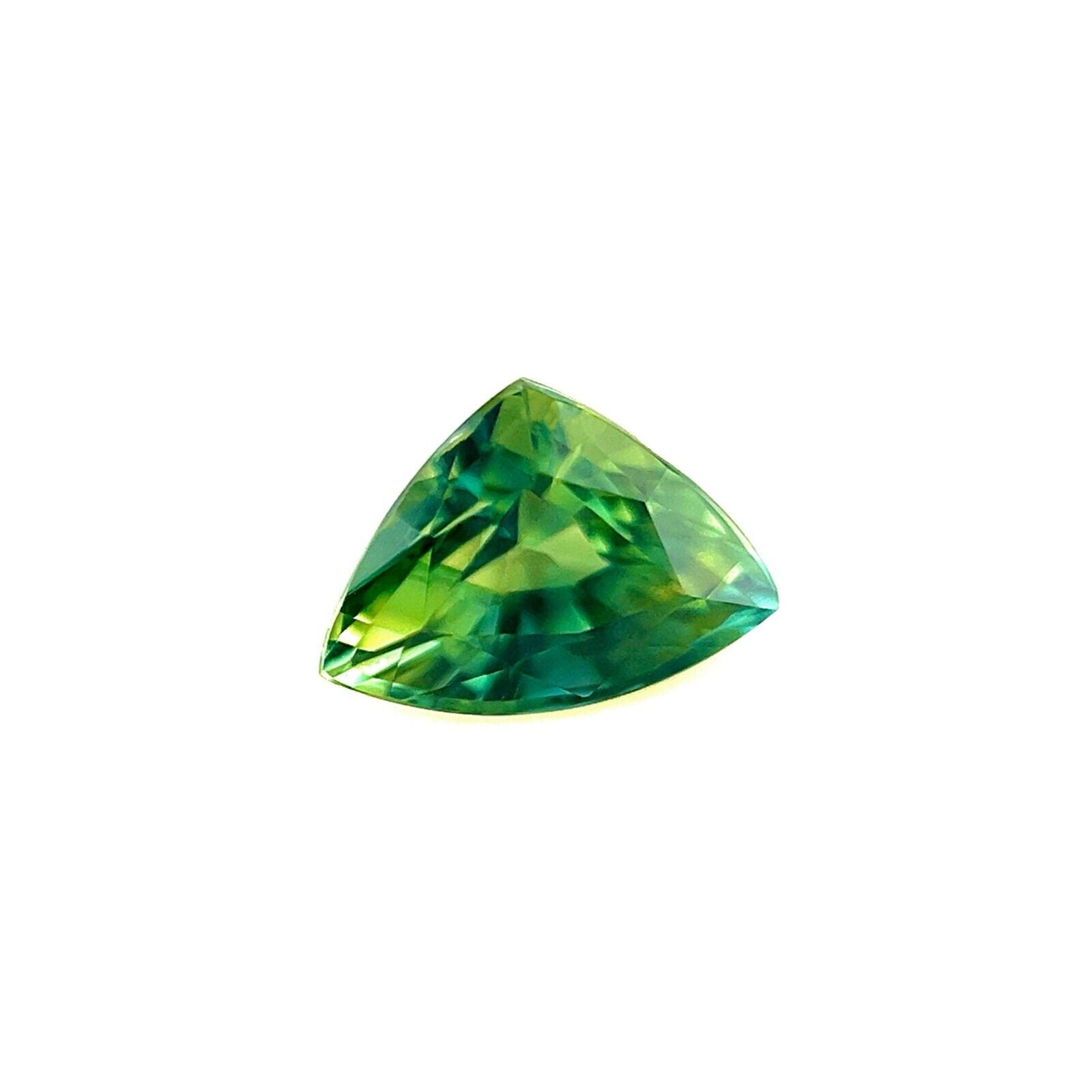 NATURAL 1.59ct Sapphire GRA CERTIFIED Untreated Yellow Green Triangle Trillion — view 2