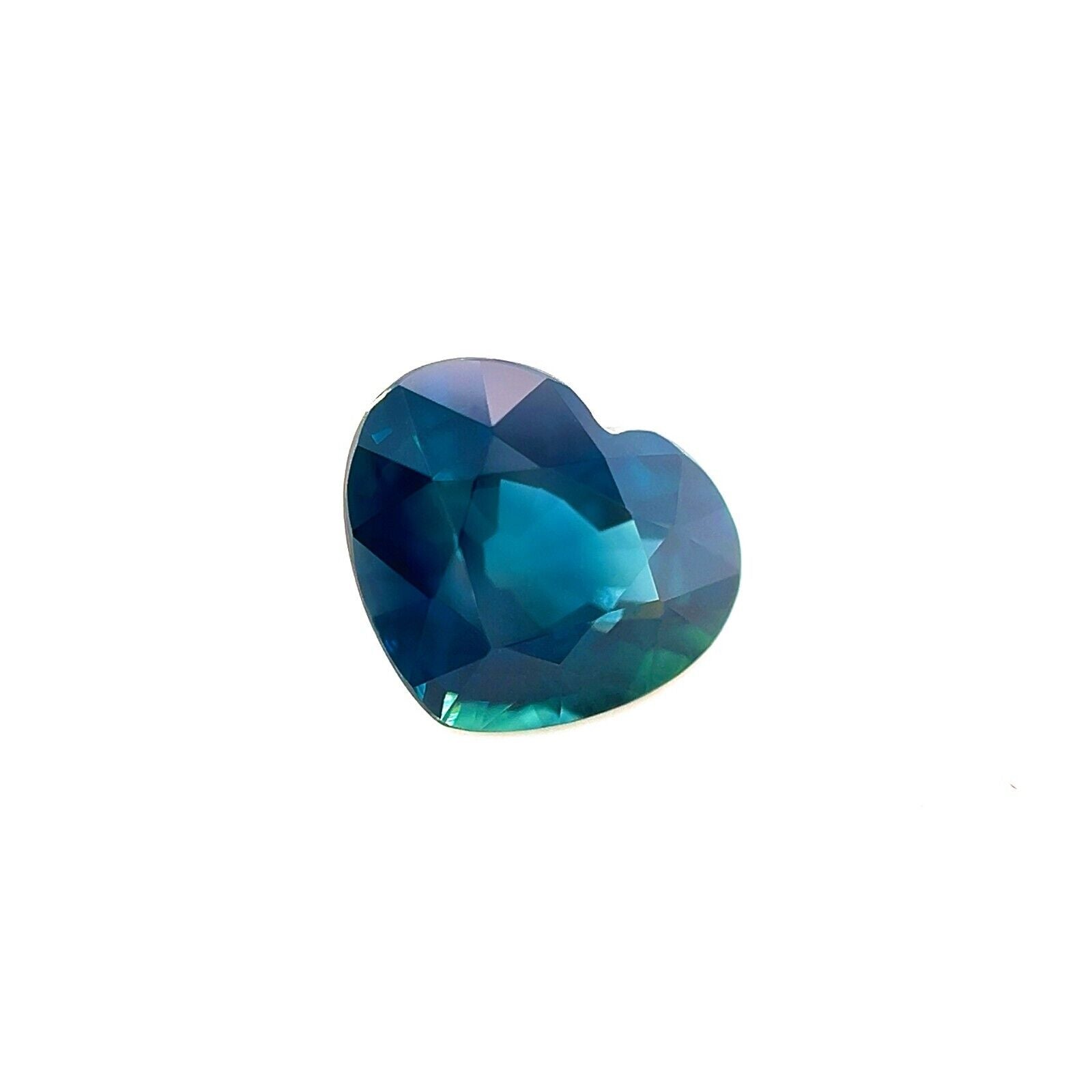 1.36ct Natural Heart Cut Sapphire GRA Certified Deep Blue Teal UNTREATED IF — view 2