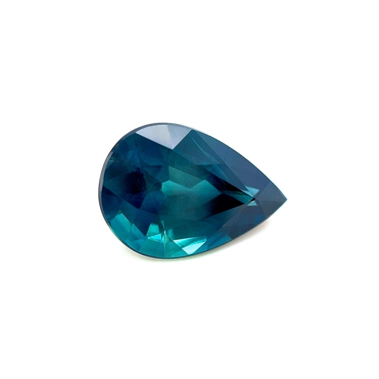 3.08ct NATURAL Deep Blue Green Teal Sapphire Pear Teardrop Cut 10.8x7.5mm Gem — view 2