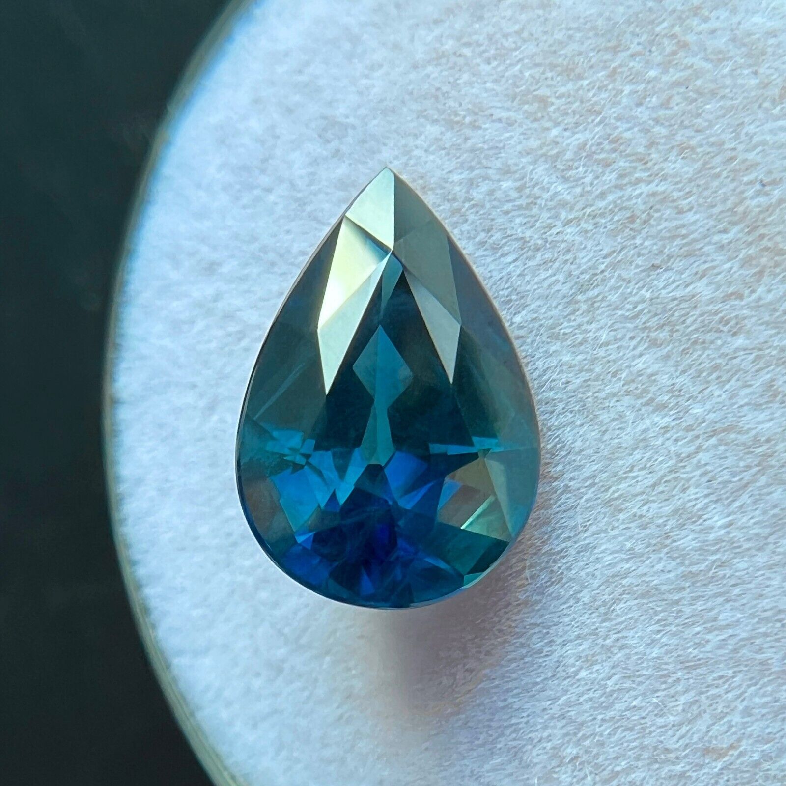 3.08ct NATURAL Deep Blue Green Teal Sapphire Pear Teardrop Cut 10.8x7.5mm Gem — view 3