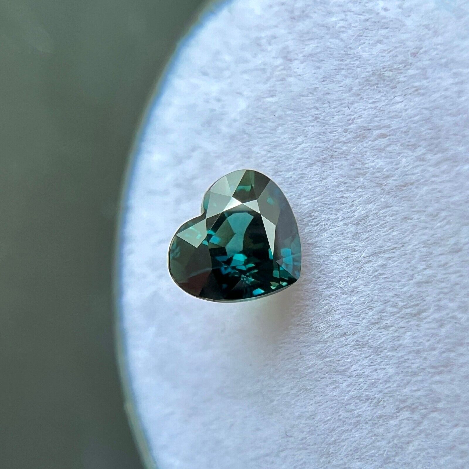 NATURAL 1.07ct Untreated Deep Green Blue Sapphire GIA CERTIFIED Heart Cut Gem — view 5
