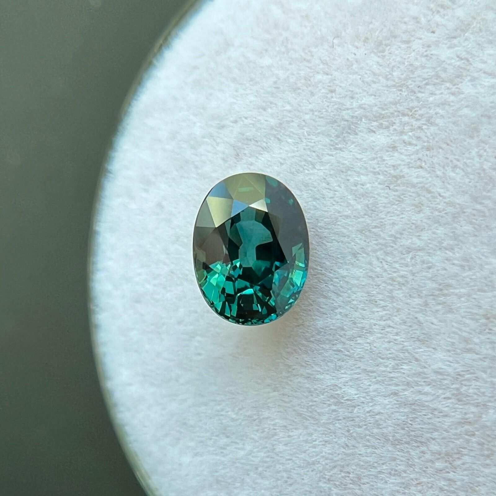 GIA CERTIFIED 1.11ct UNHEATED Deep Green Blue Sapphire Oval Cut Untreated Gem — view 5