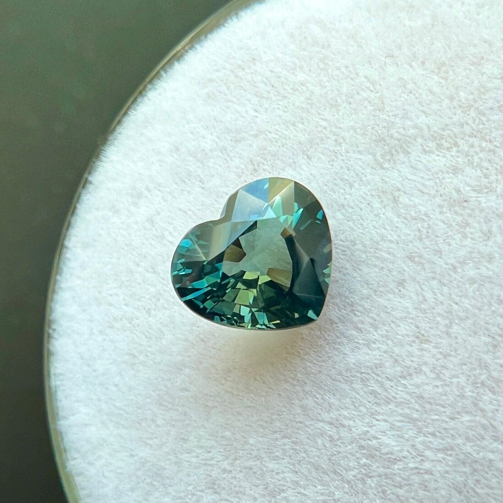 NATURAL 1.05ct UNTREATED Green Blue Sapphire GIA CERTIFIED Unheated Heart Cut IF — view 5